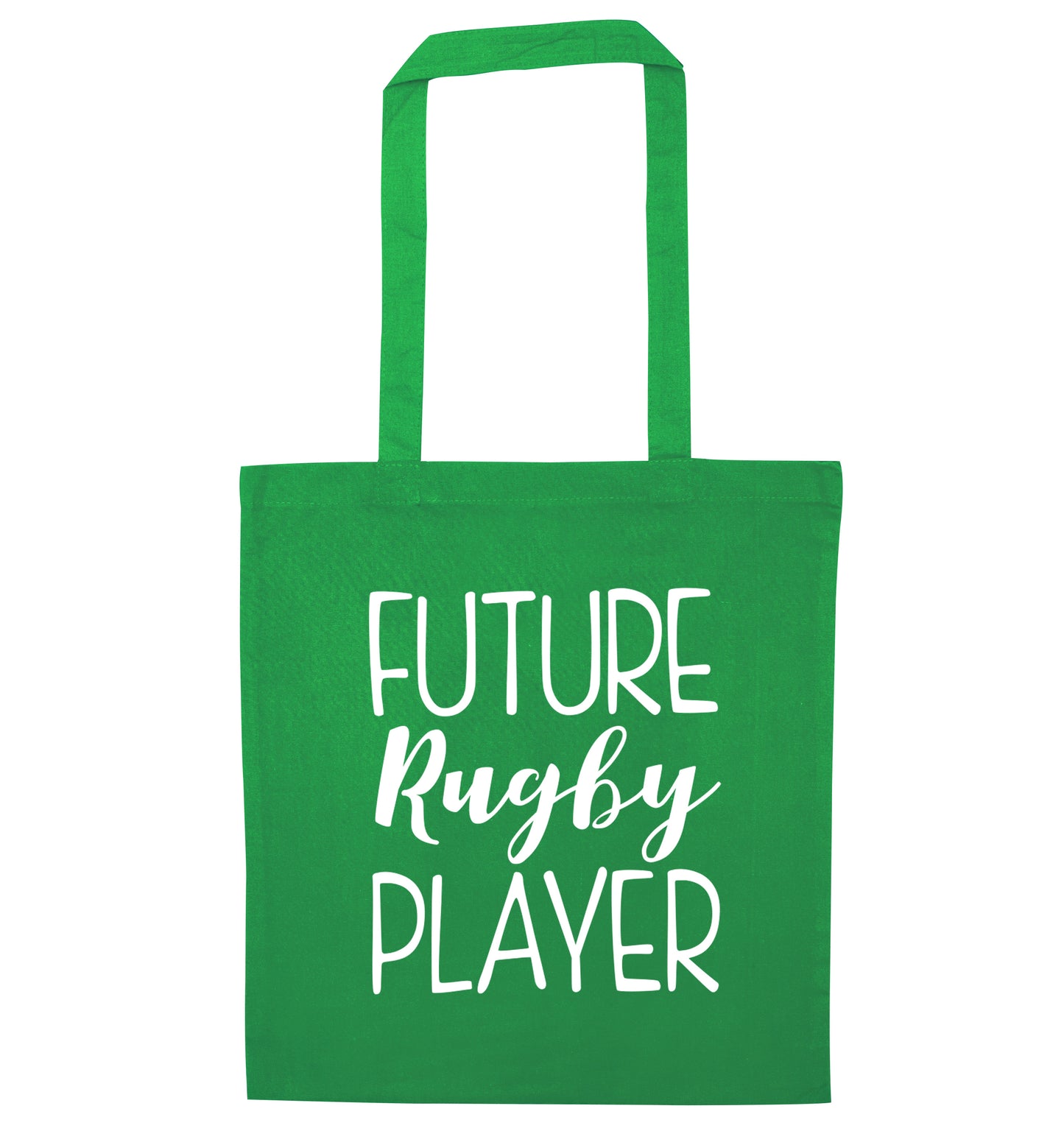 Future rugby player green tote bag