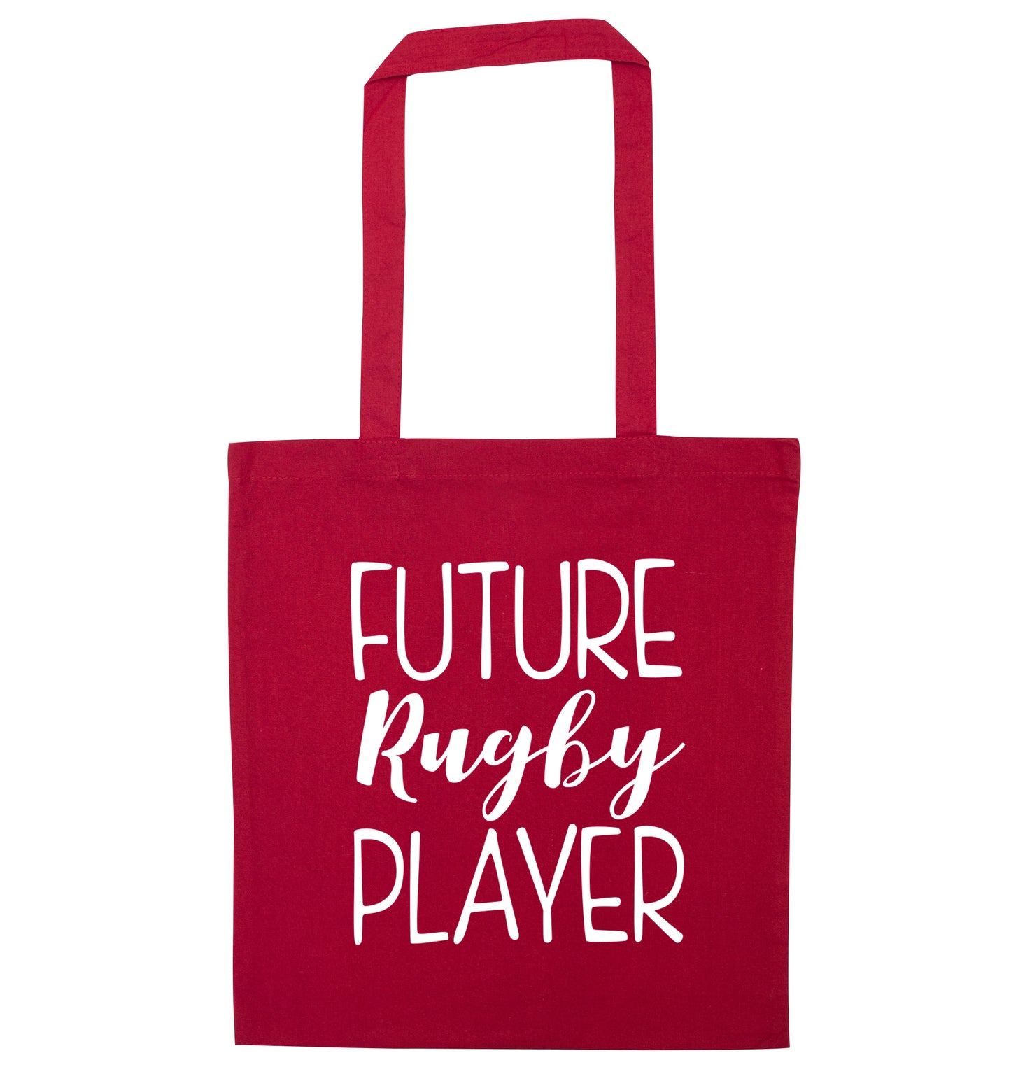 Future rugby player red tote bag