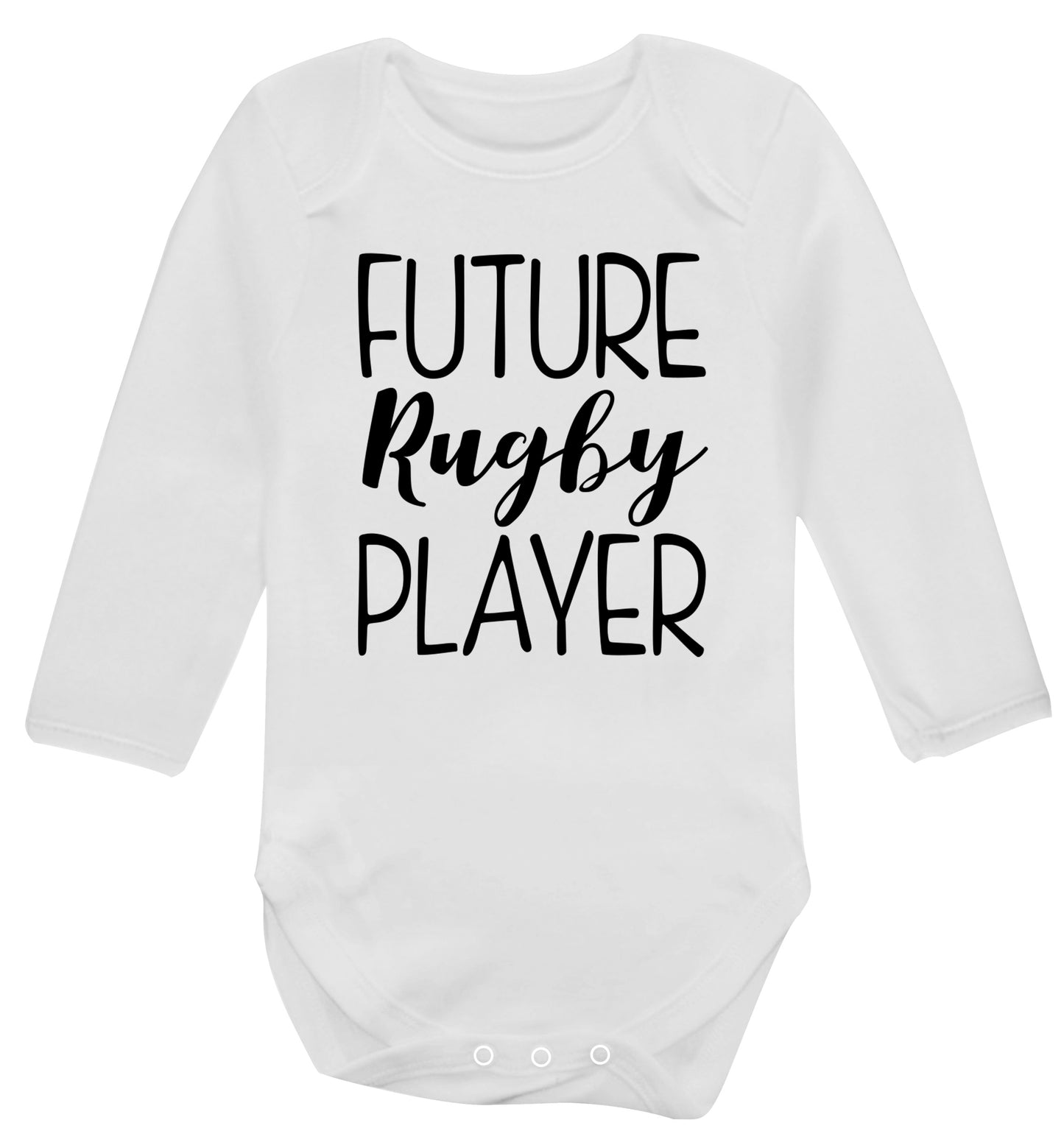 Future rugby player Baby Vest long sleeved white 6-12 months