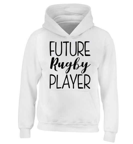 Future rugby player children's white hoodie 12-13 Years