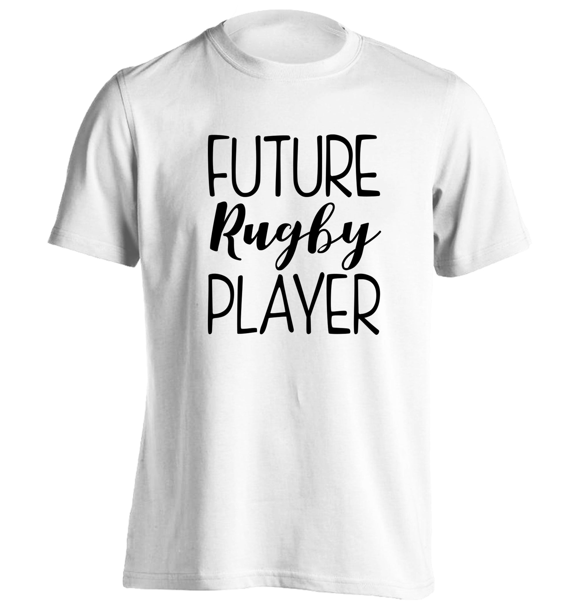 Future rugby player adults unisex white Tshirt 2XL