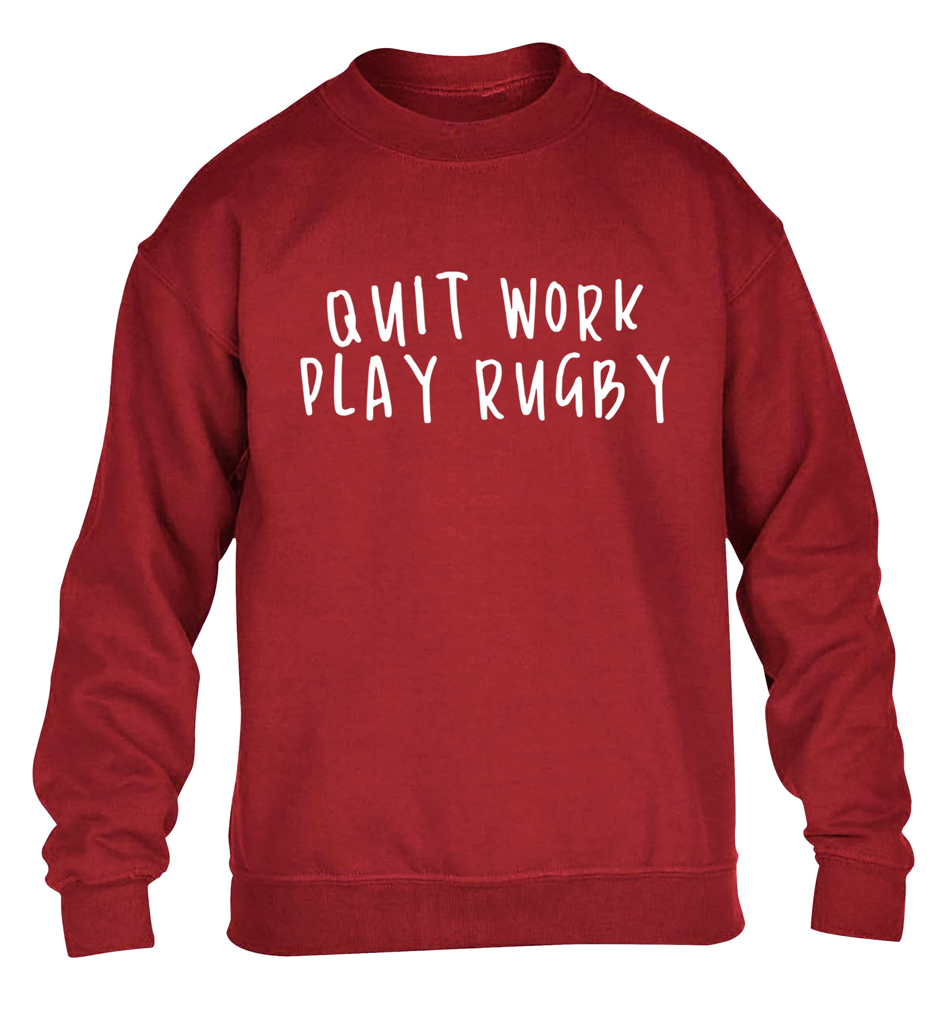 Quit work play rugby children's grey sweater 12-13 Years