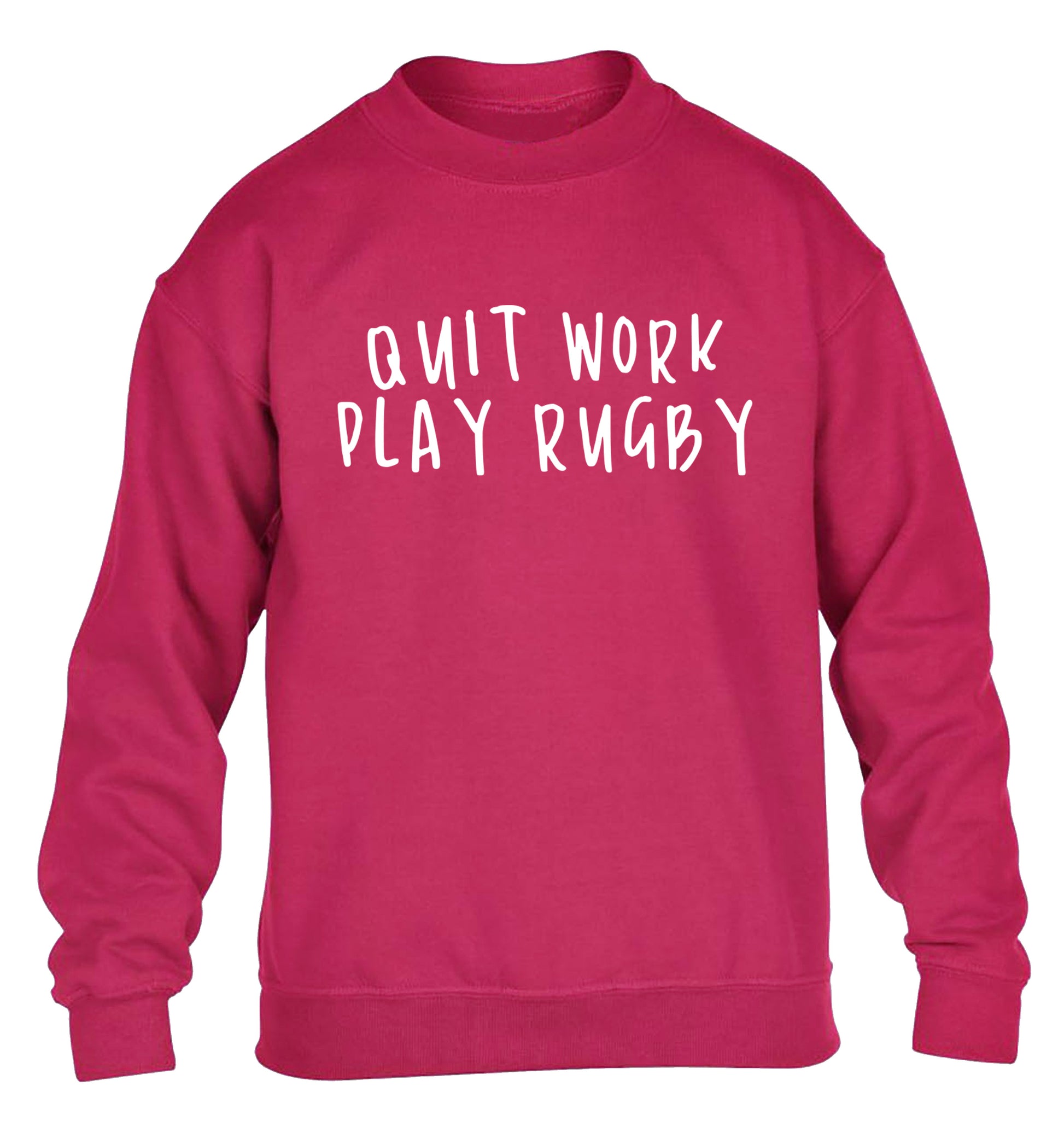 Quit work play rugby children's pink sweater 12-13 Years