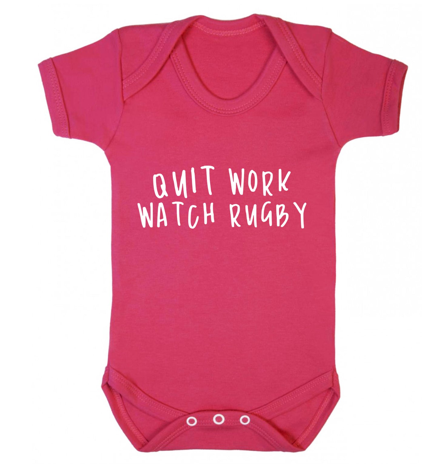 Quit work watch rugby Baby Vest dark pink 18-24 months