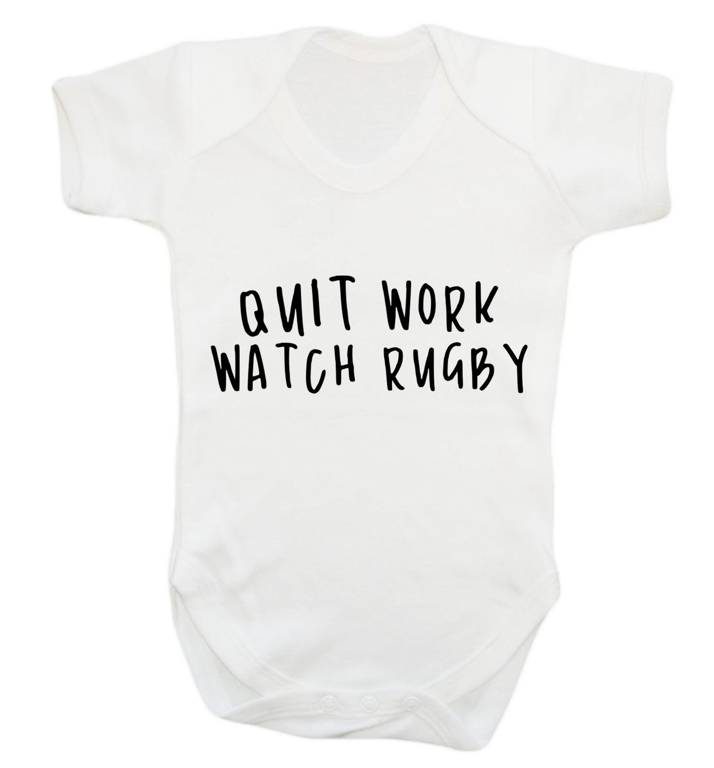 Quit work watch rugby Baby Vest white 18-24 months