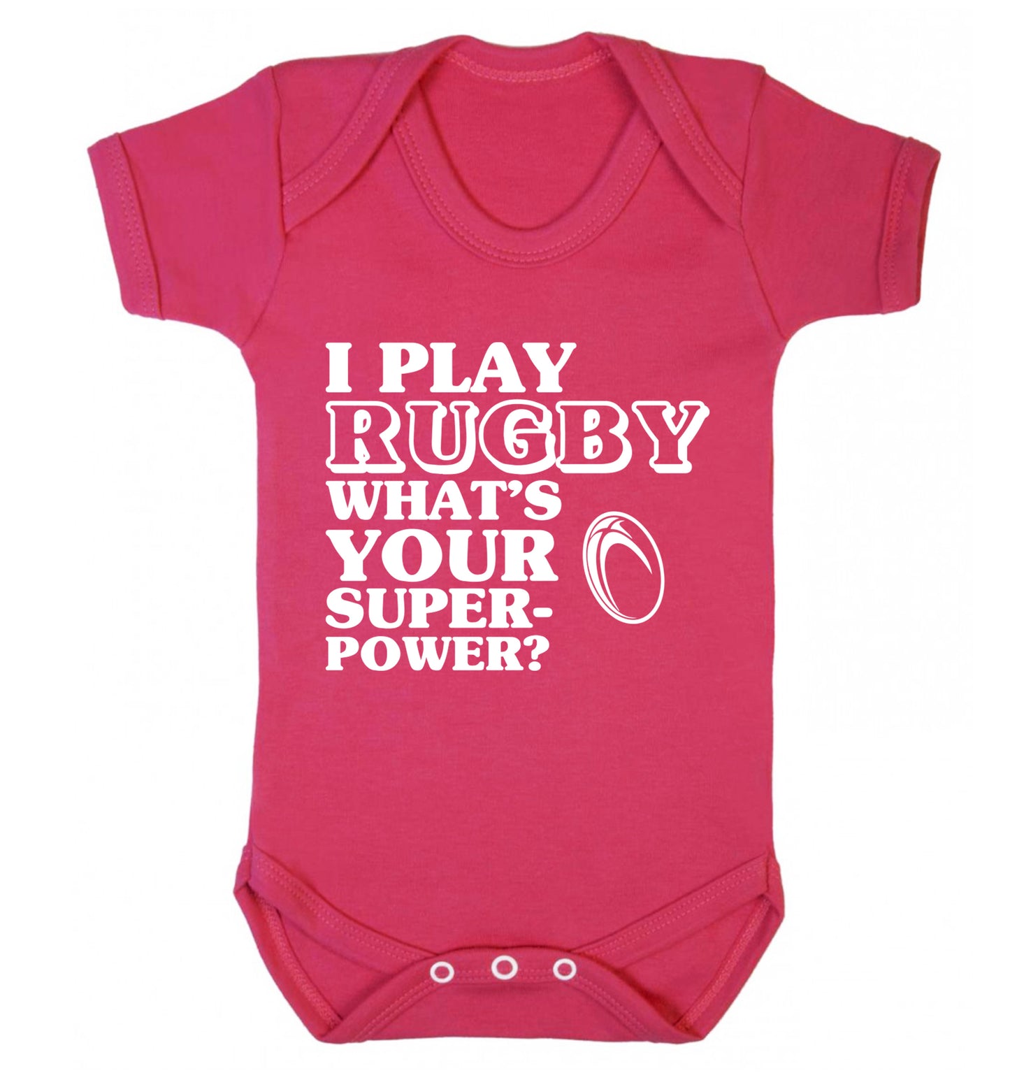 I play rugby what's your superpower? Baby Vest dark pink 18-24 months