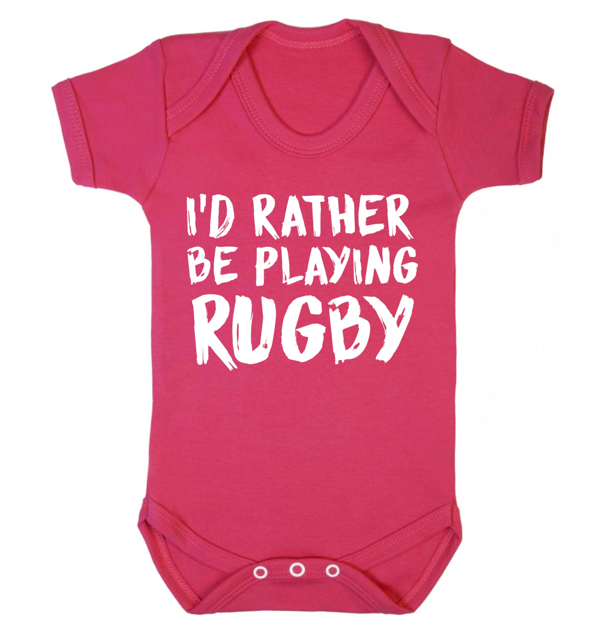 I'd rather be playing rugby Baby Vest dark pink 18-24 months