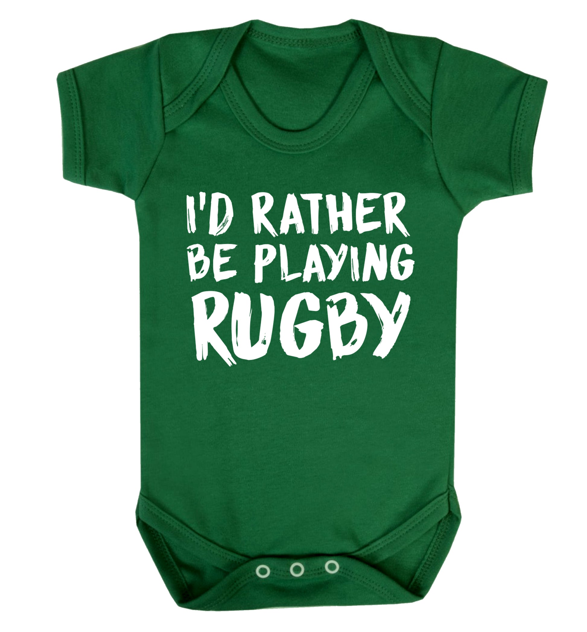 I'd rather be playing rugby Baby Vest green 18-24 months