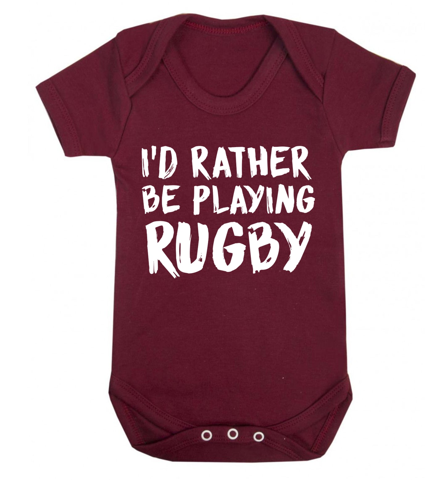 I'd rather be playing rugby Baby Vest maroon 18-24 months