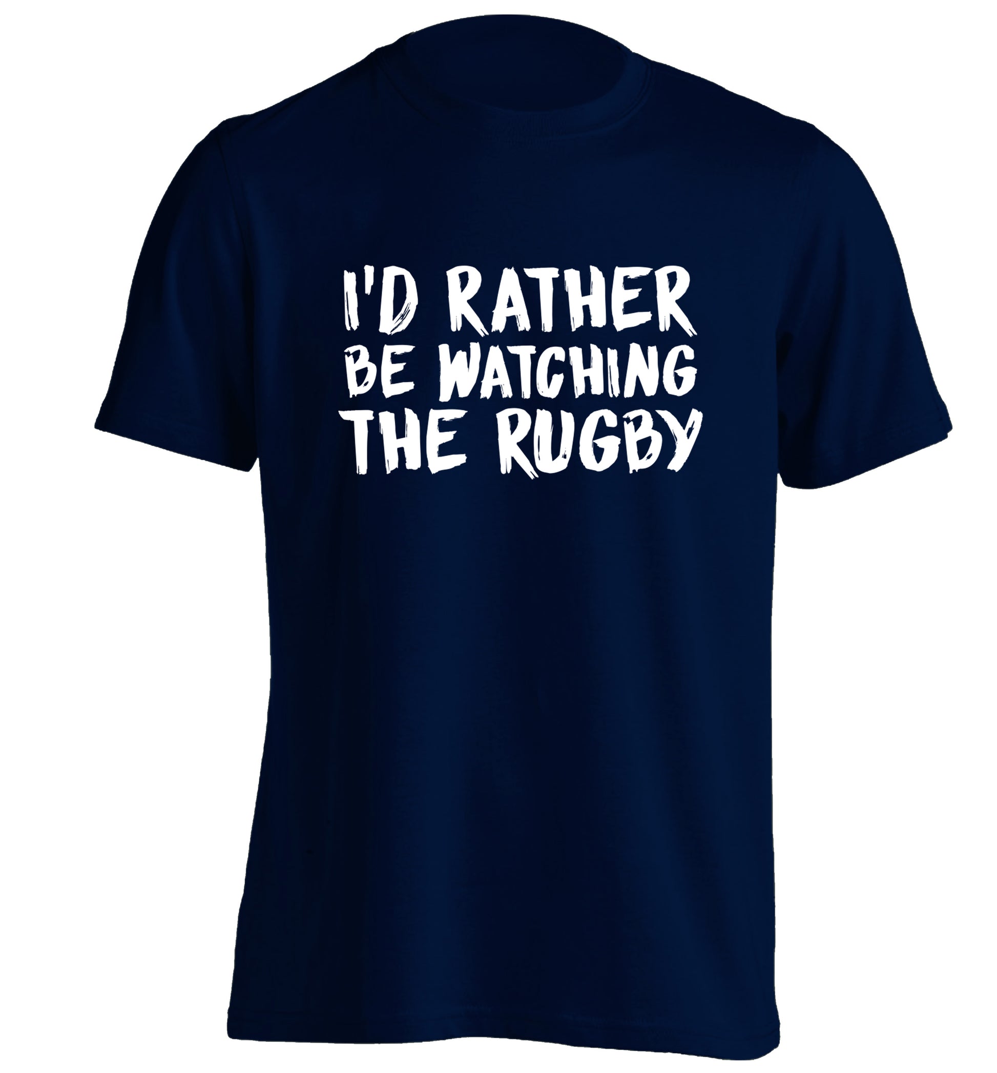I'd rather be watching the rugby adults unisex navy Tshirt 2XL