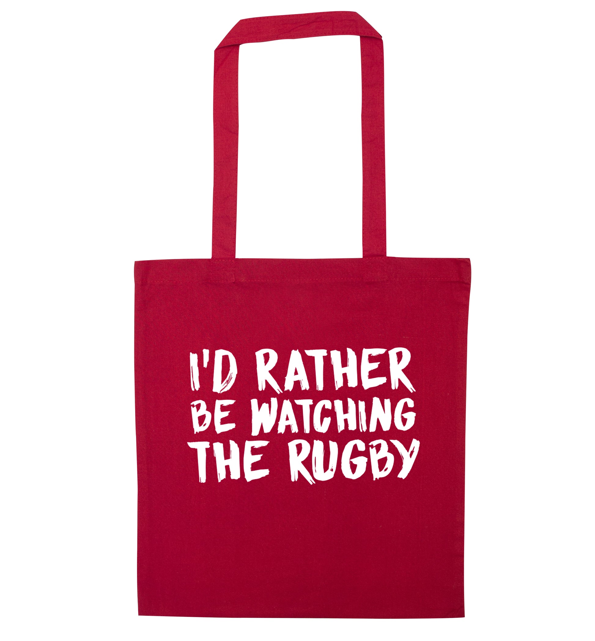 I'd rather be watching the rugby red tote bag