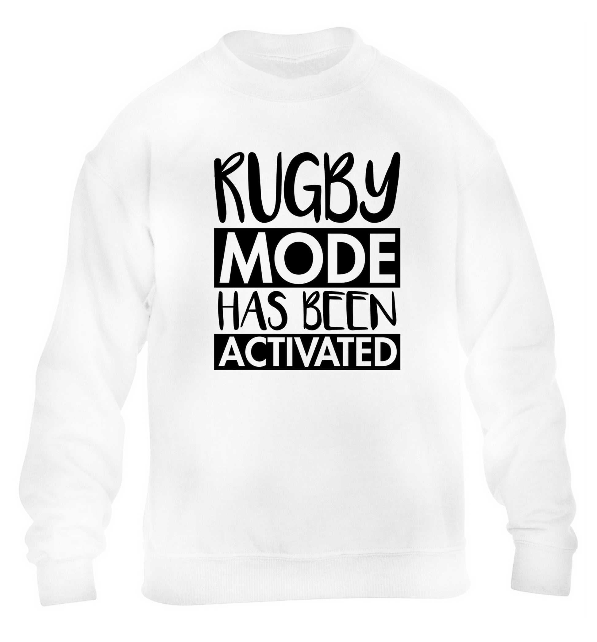 Rugby mode activated children's white sweater 12-13 Years