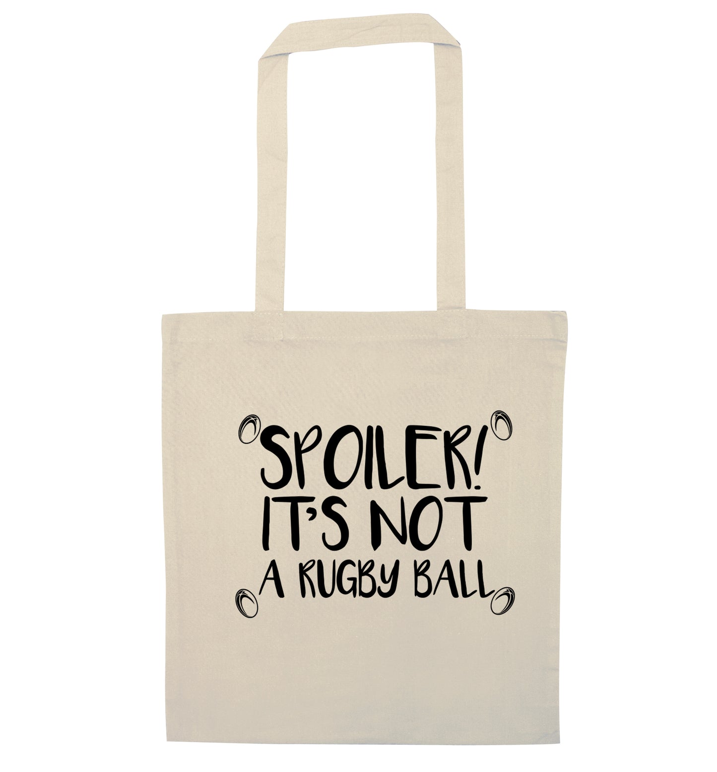 Spoiler not a Rugby Ball natural tote bag