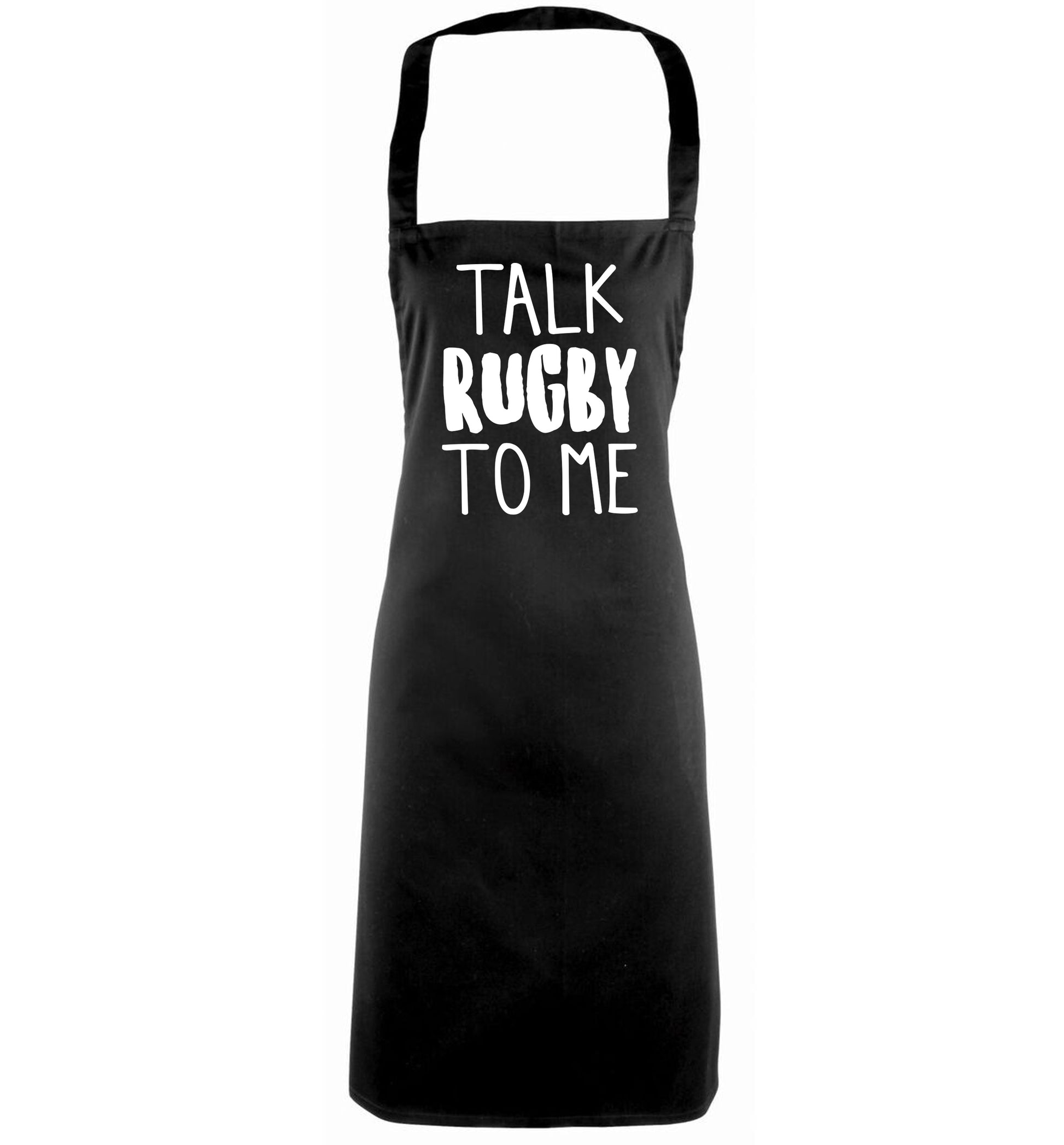 Talk rugby to me black apron