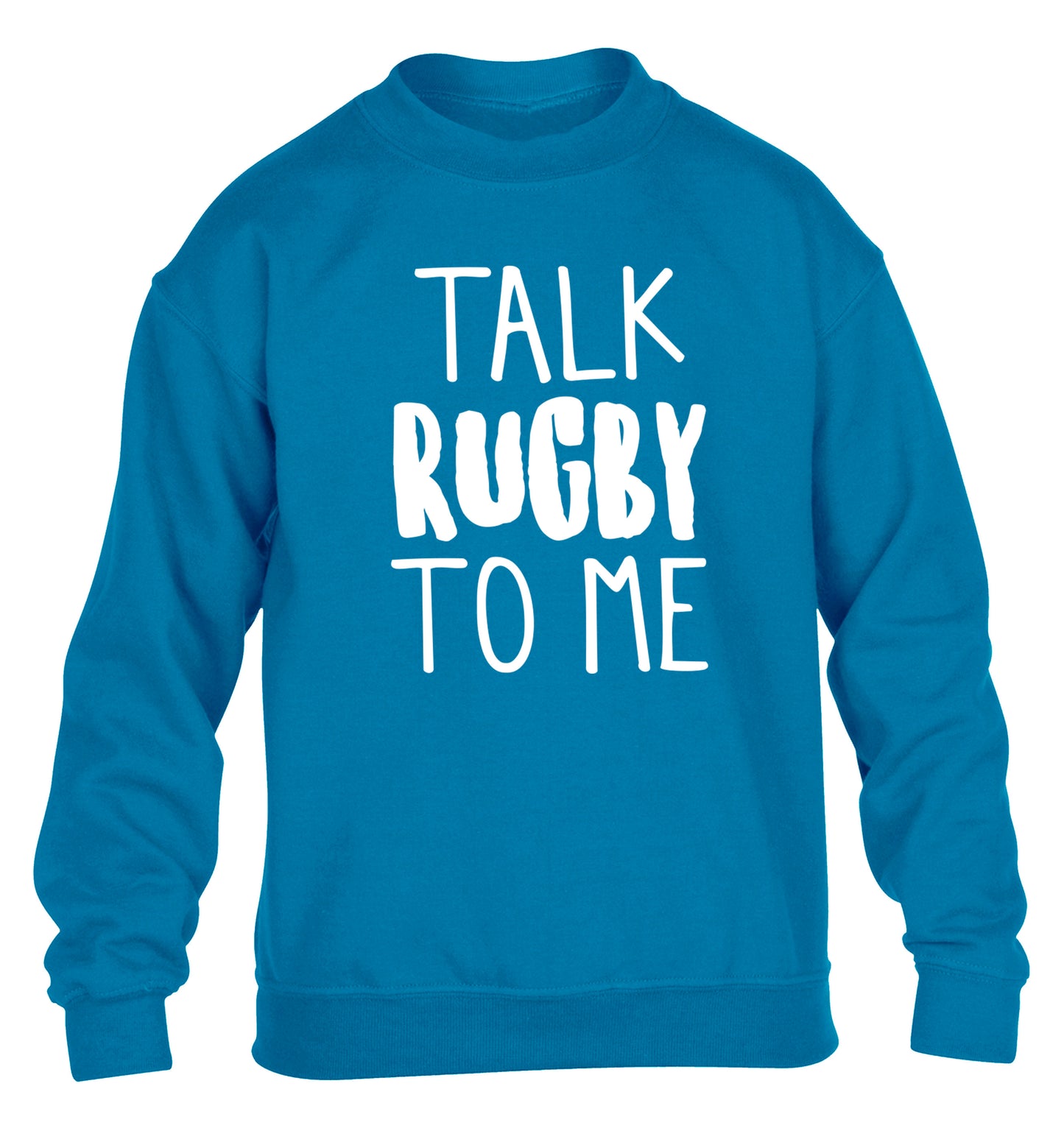 Talk rugby to me children's blue sweater 12-13 Years