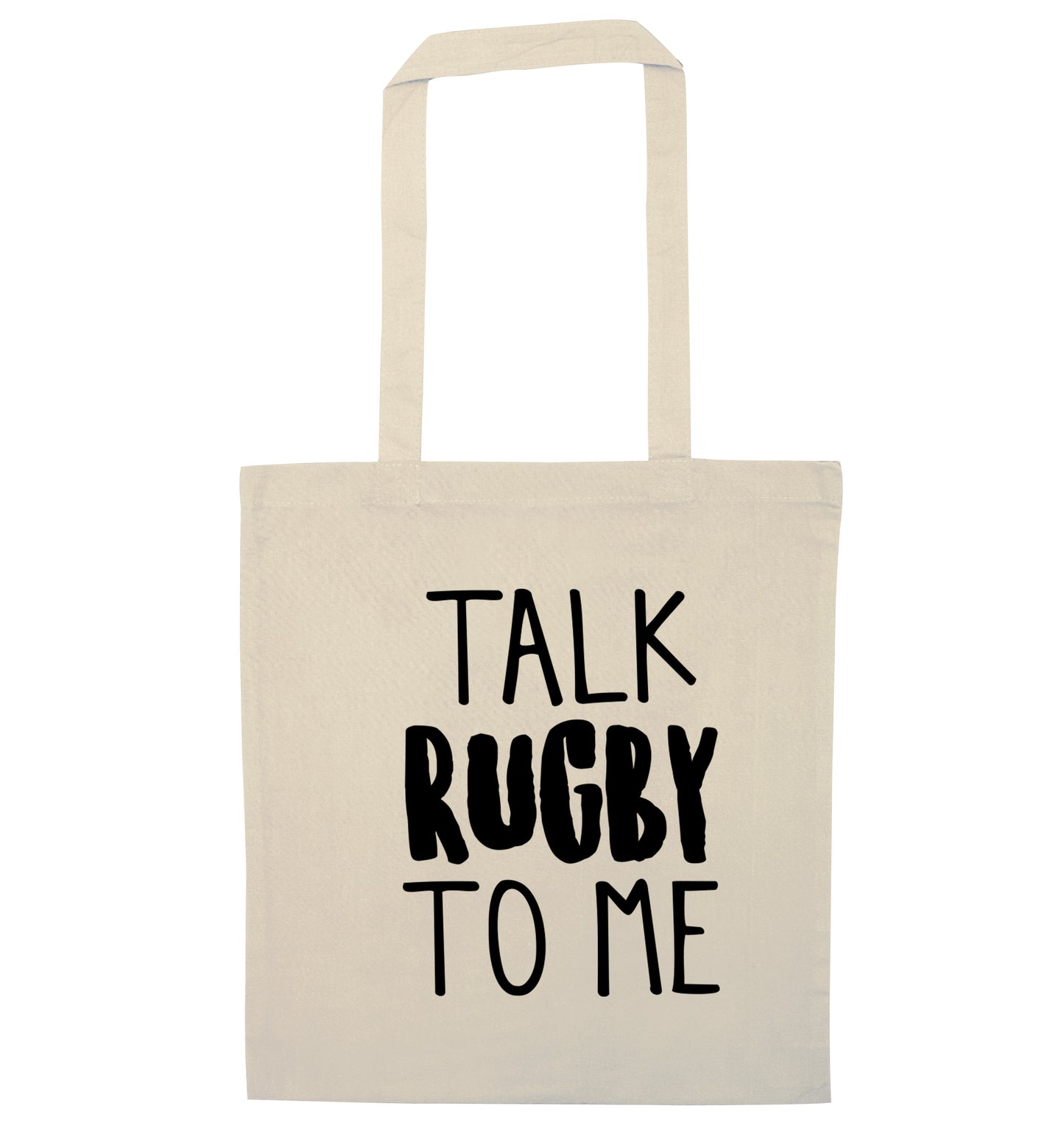 Talk rugby to me natural tote bag