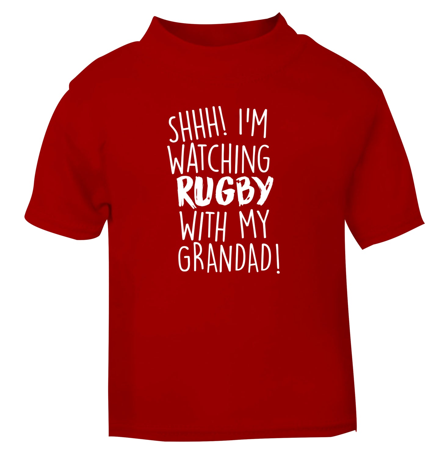 Shh I'm watching rugby with my grandad red Baby Toddler Tshirt 2 Years