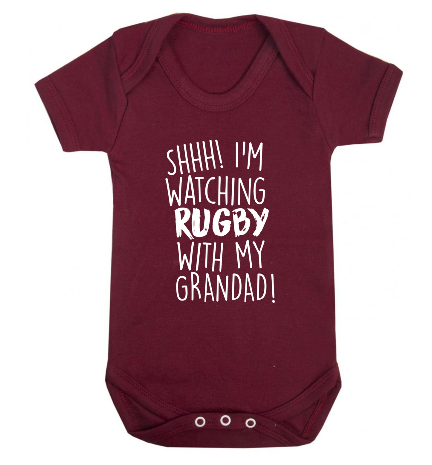 Shh I'm watching rugby with my grandaughter Baby Vest maroon 18-24 months