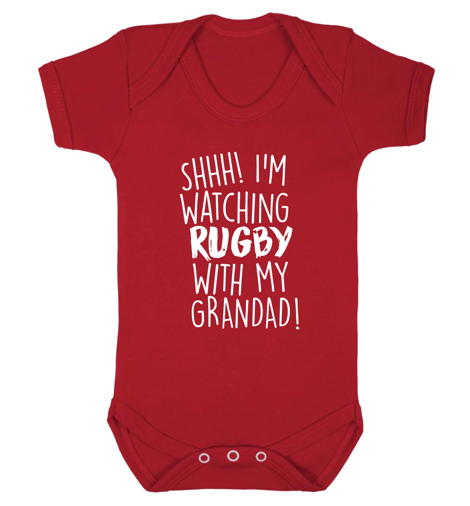 Shh I'm watching rugby with my grandaughter Baby Vest red 18-24 months
