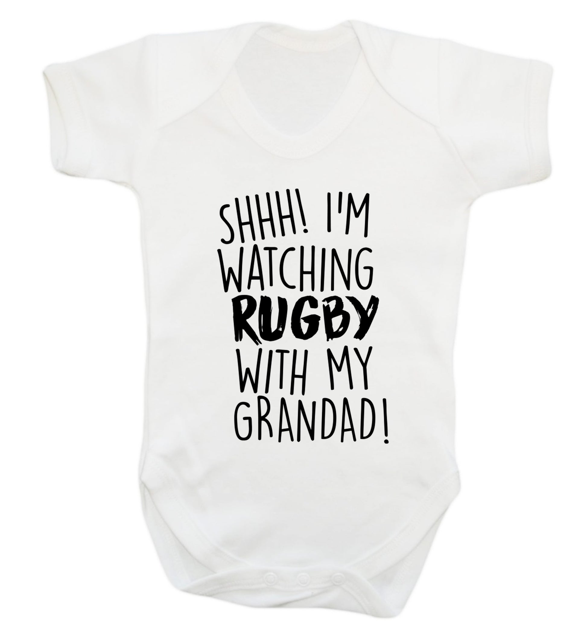 Shh I'm watching rugby with my grandaughter Baby Vest white 18-24 months