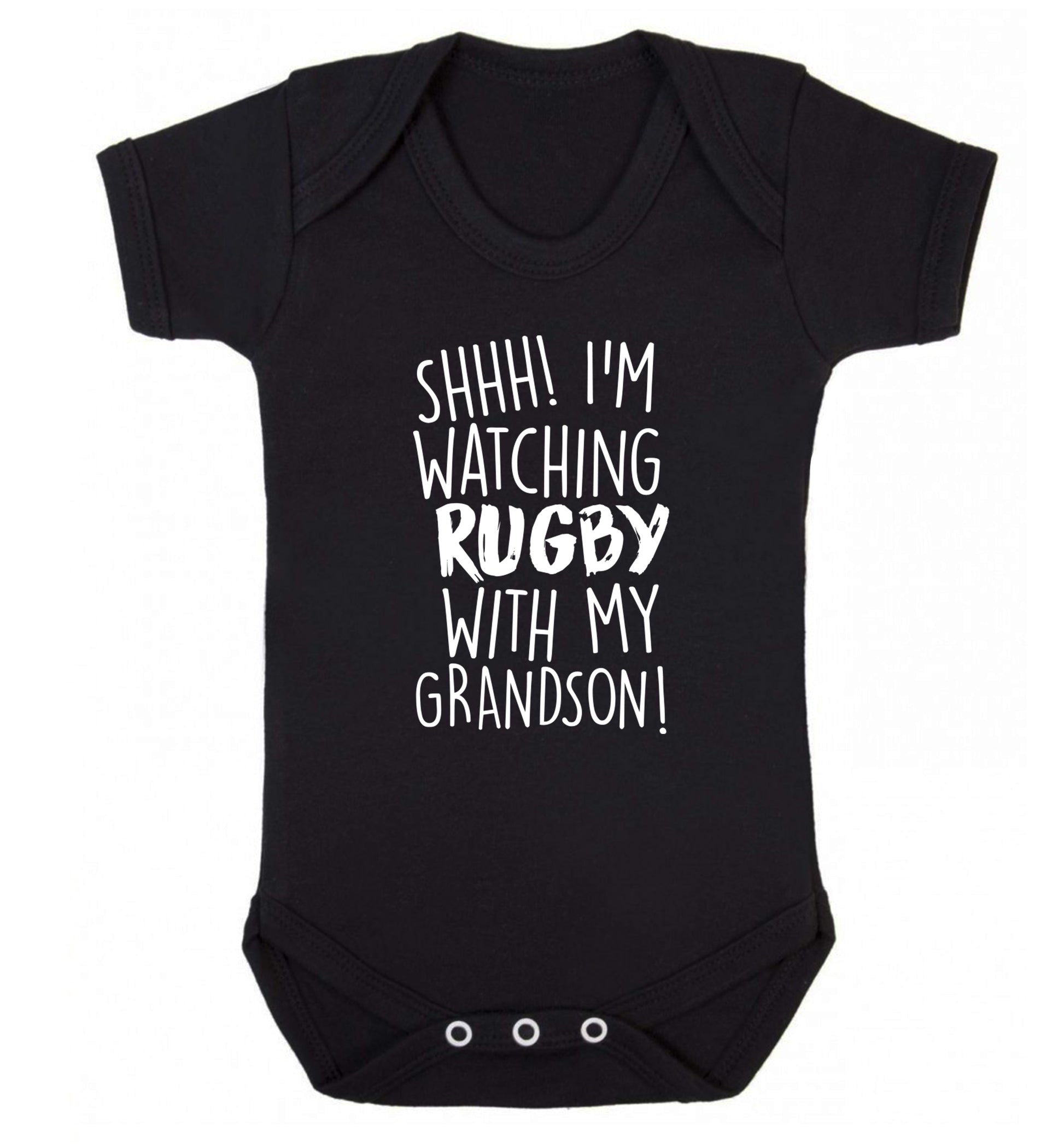 Shh I'm watching rugby with my grandson Baby Vest black 18-24 months