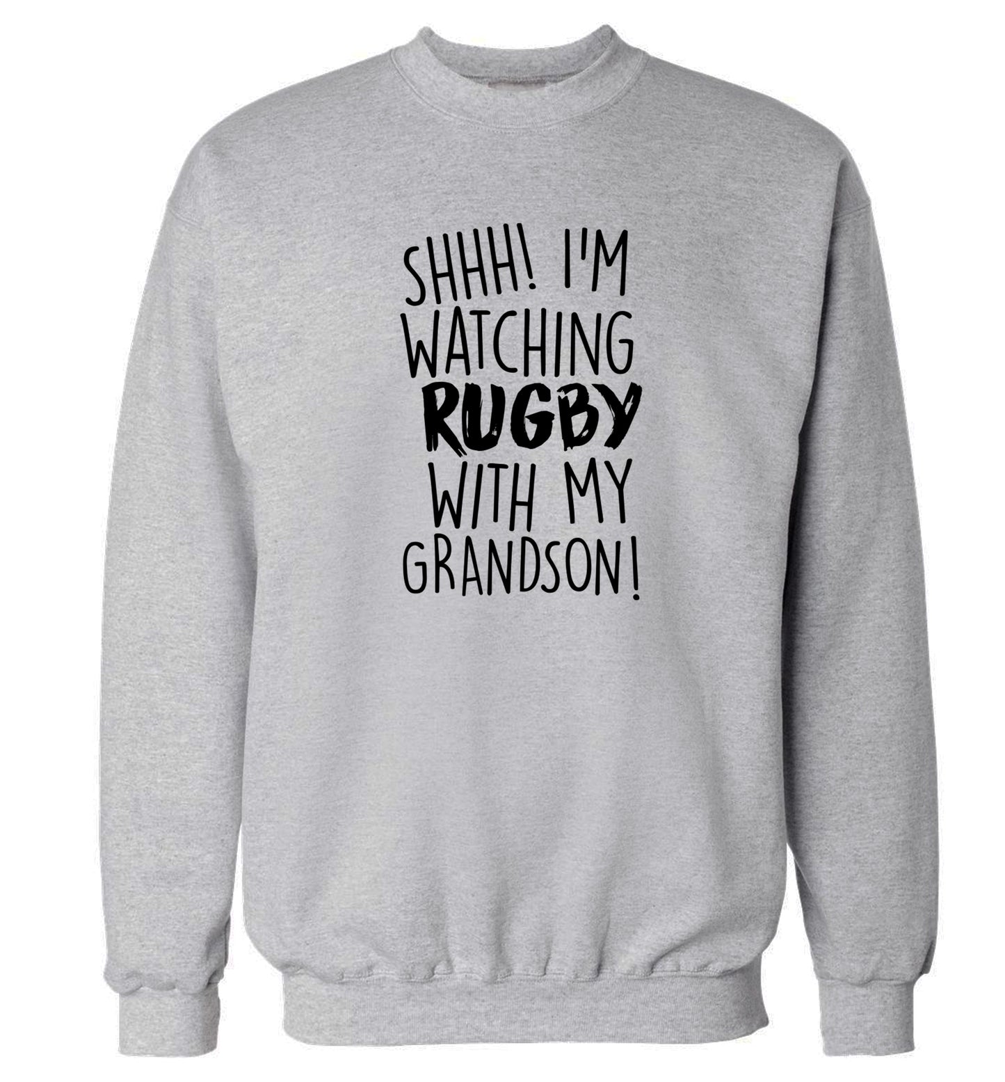 Shh I'm watching rugby with my grandson Adult's unisex grey Sweater 2XL