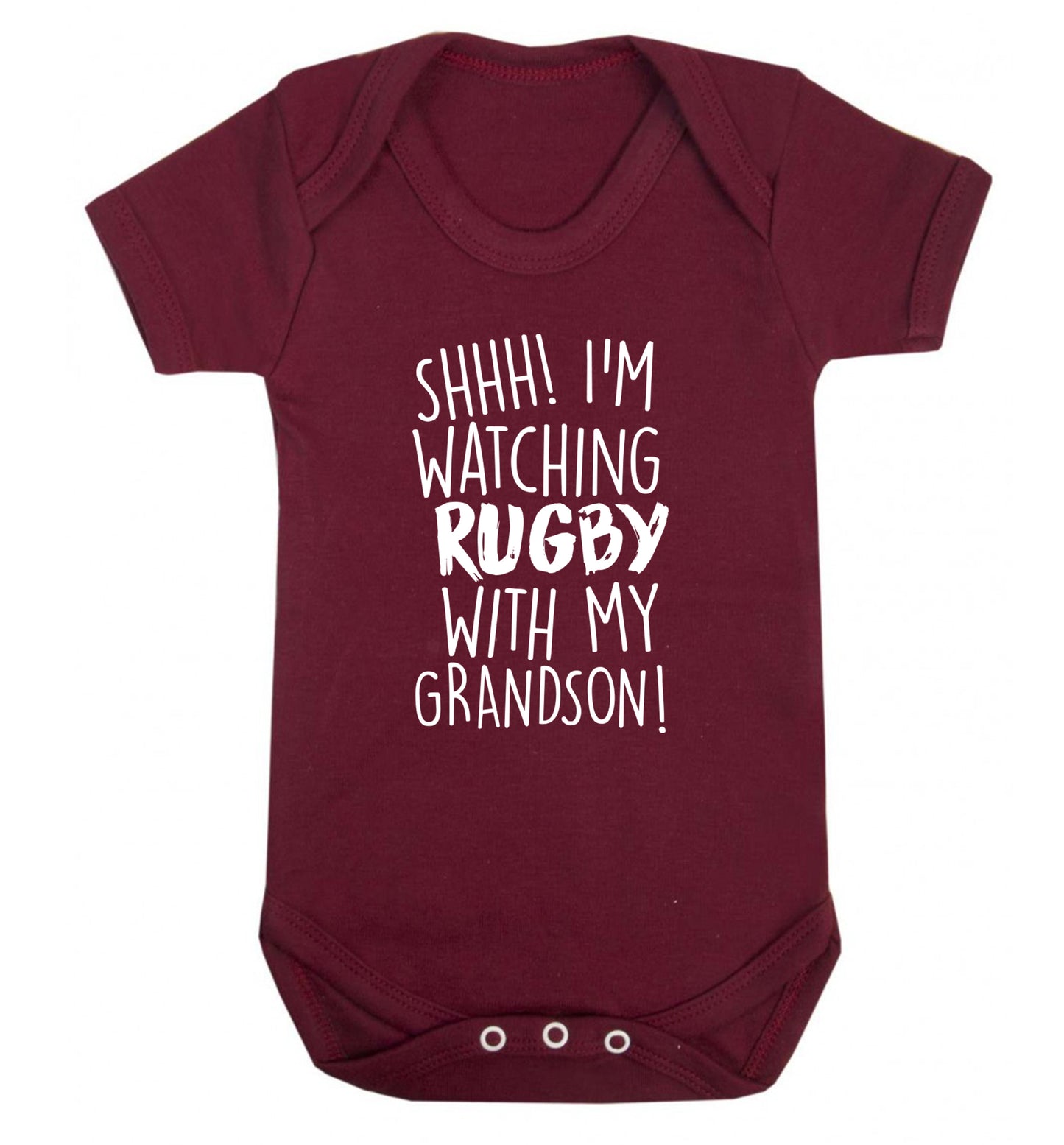 Shh I'm watching rugby with my grandson Baby Vest maroon 18-24 months