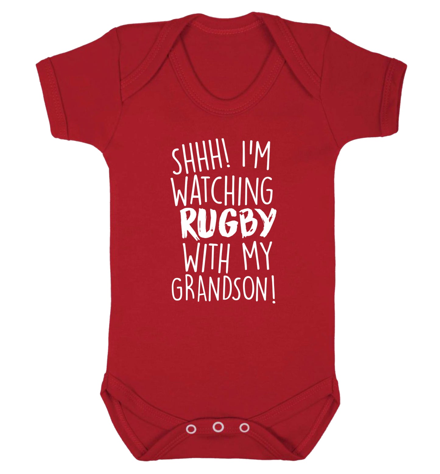 Shh I'm watching rugby with my grandson Baby Vest red 18-24 months
