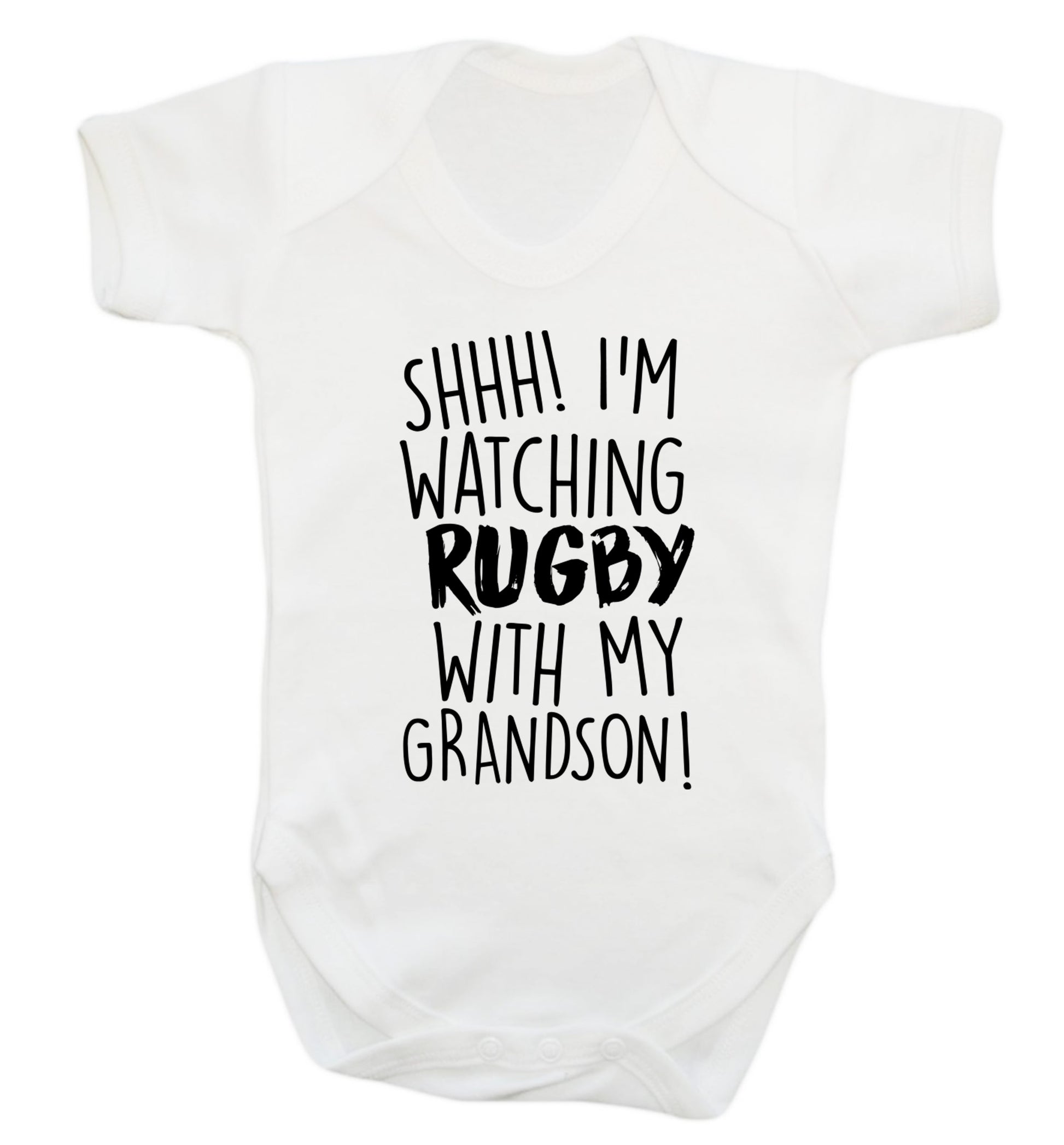 Shh I'm watching rugby with my grandson Baby Vest white 18-24 months