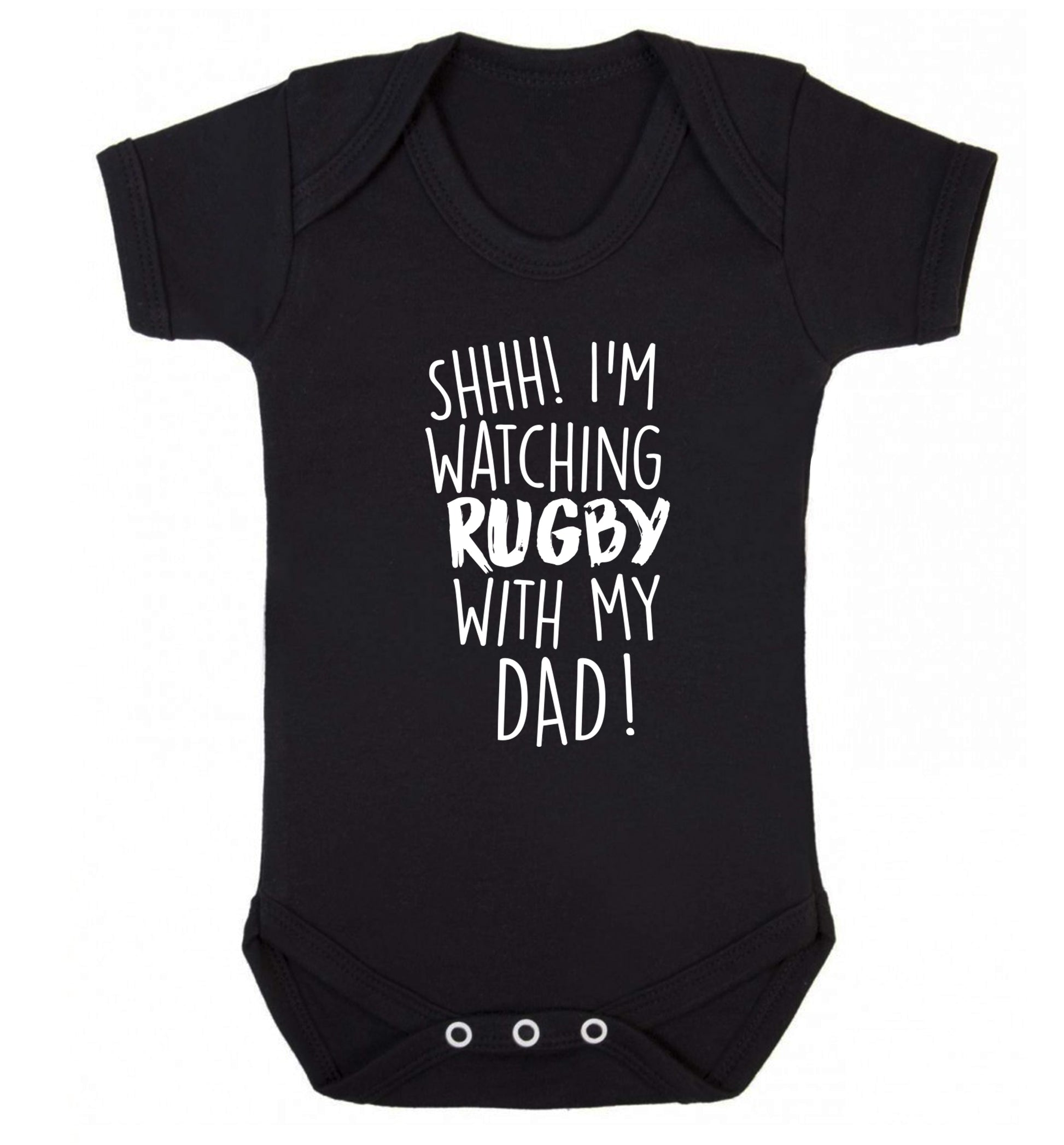 Shh... I'm watching rugby with my dad Baby Vest black 18-24 months