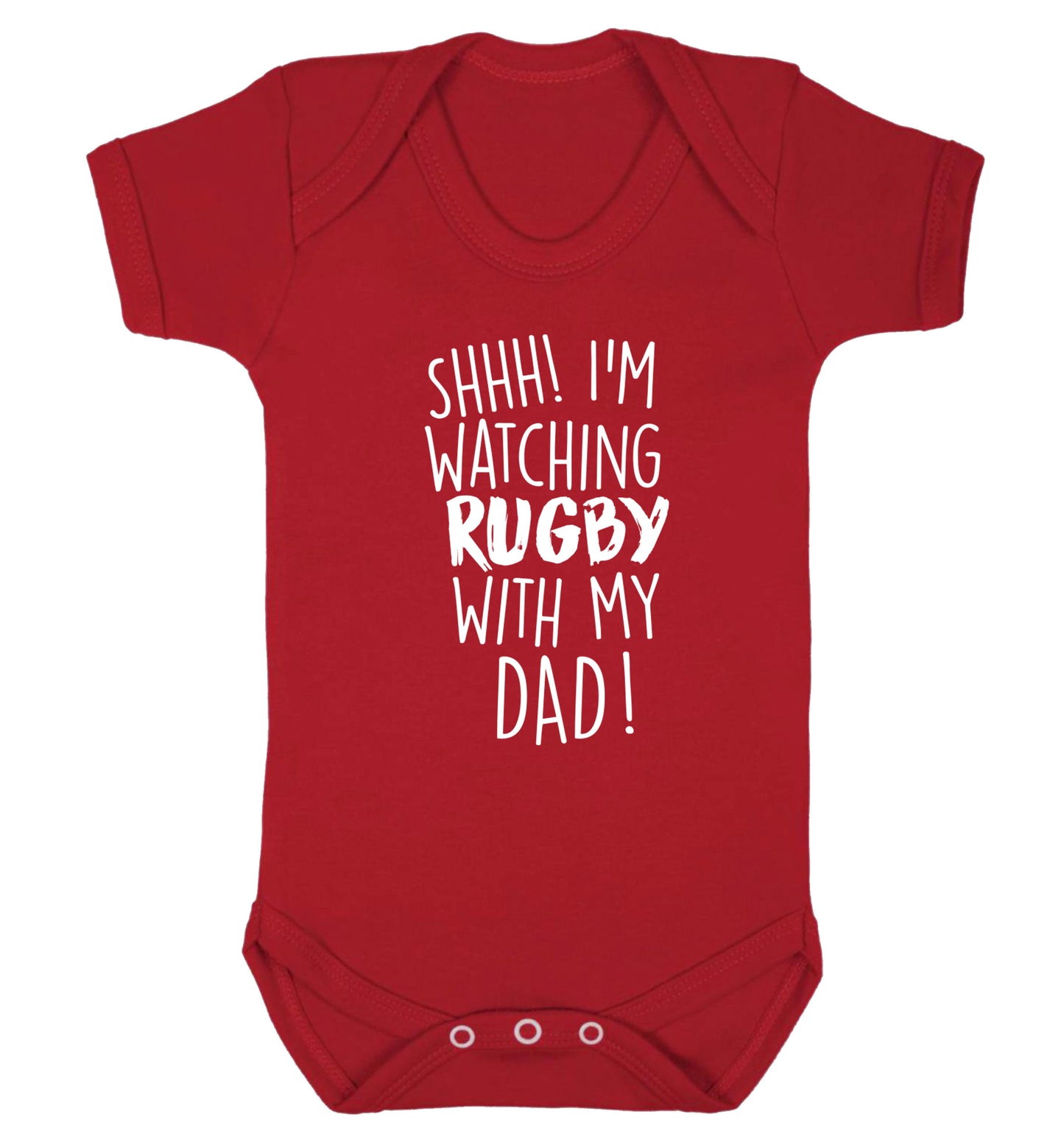 Shh... I'm watching rugby with my dad Baby Vest red 18-24 months