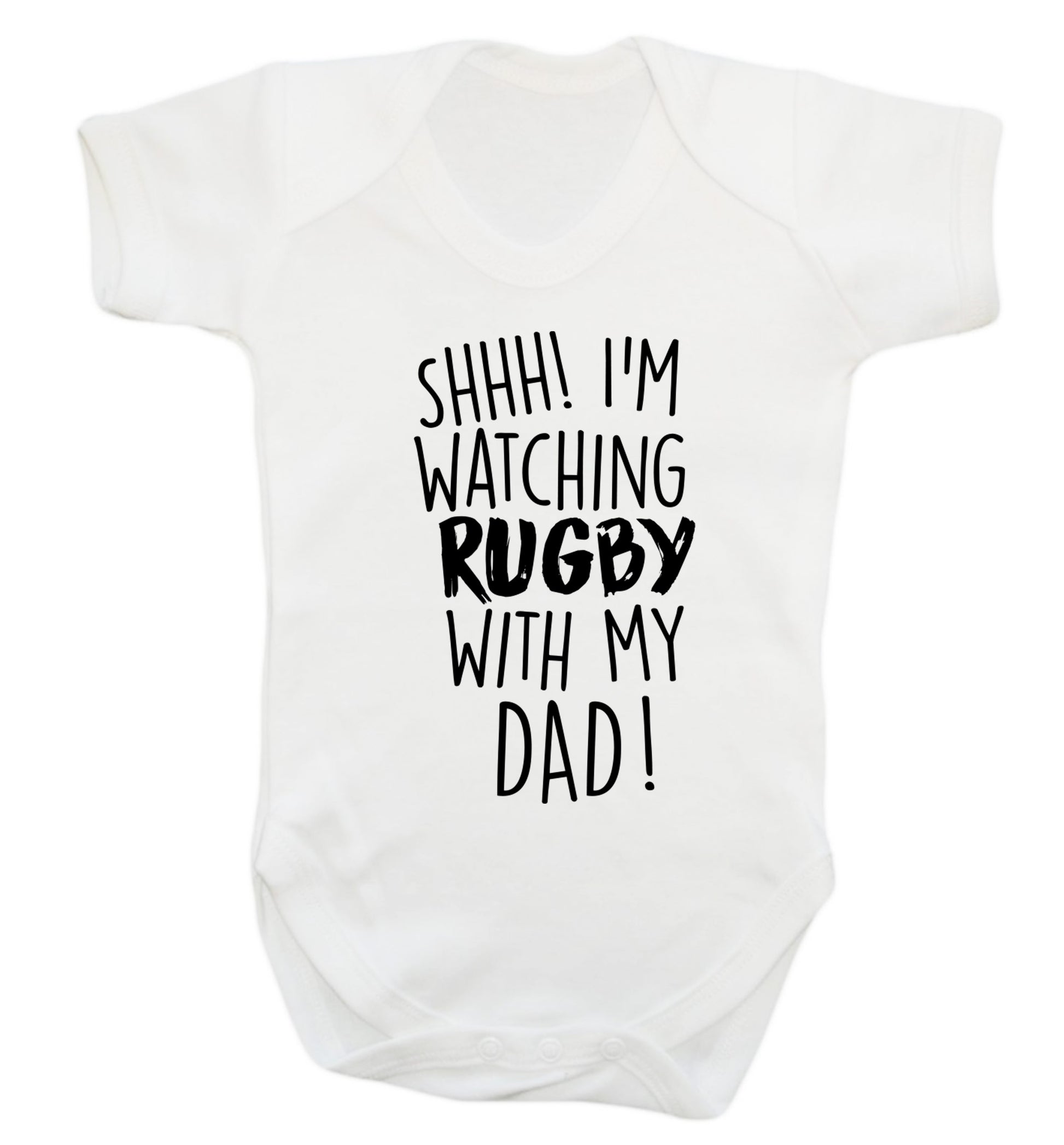 Shh... I'm watching rugby with my dad Baby Vest white 18-24 months