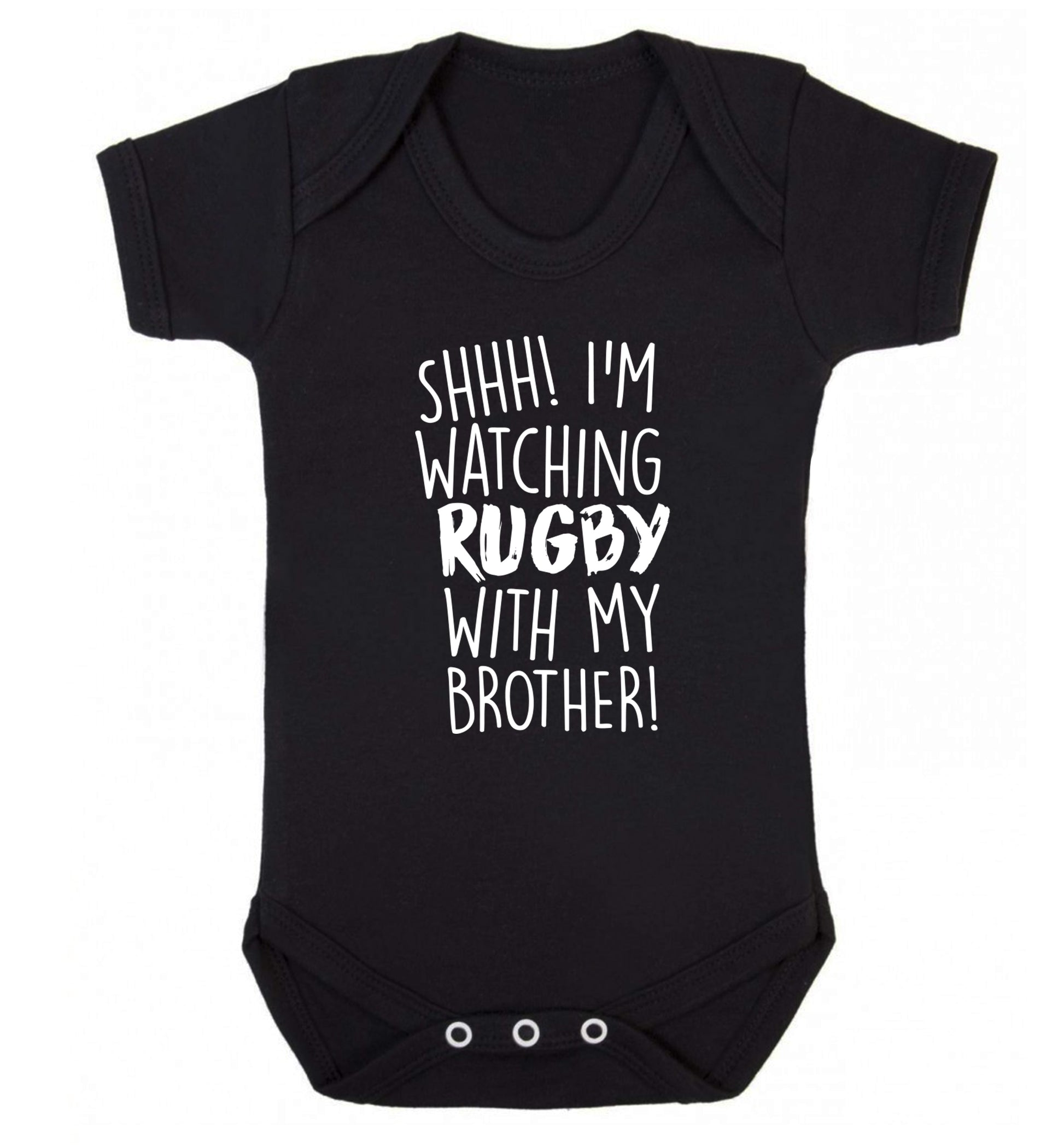 Shh... I'm watching rugby with my brother Baby Vest black 18-24 months
