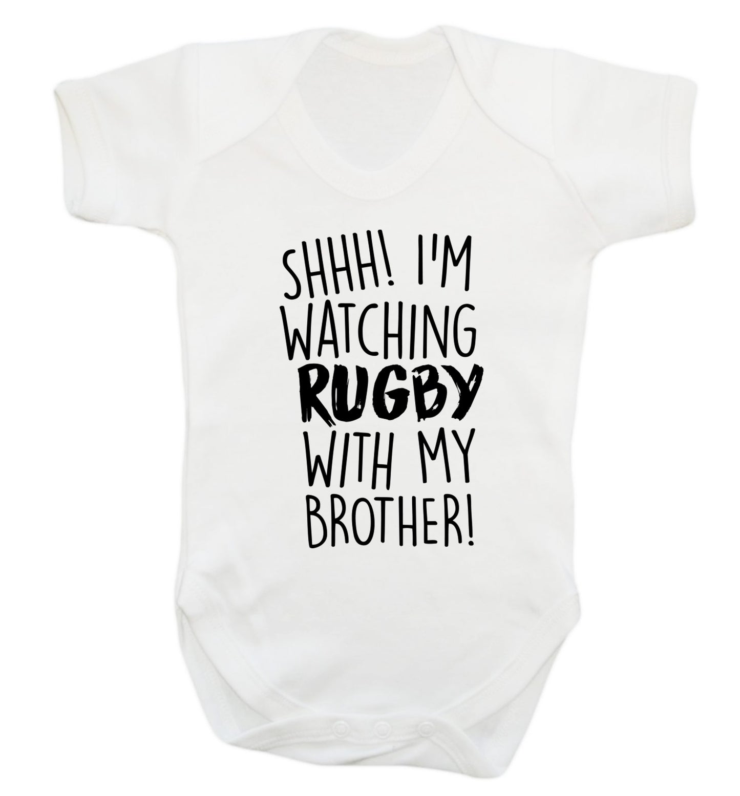 Shh... I'm watching rugby with my brother Baby Vest white 18-24 months