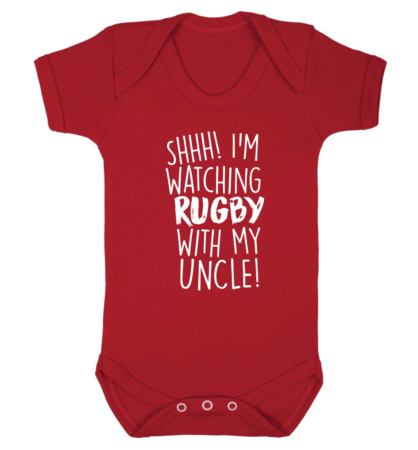 Shh.. I'm watching rugby with my uncle Baby Vest red 18-24 months