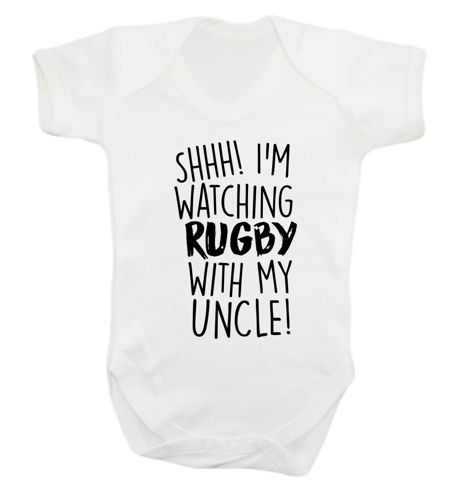 Shh.. I'm watching rugby with my uncle Baby Vest white 18-24 months