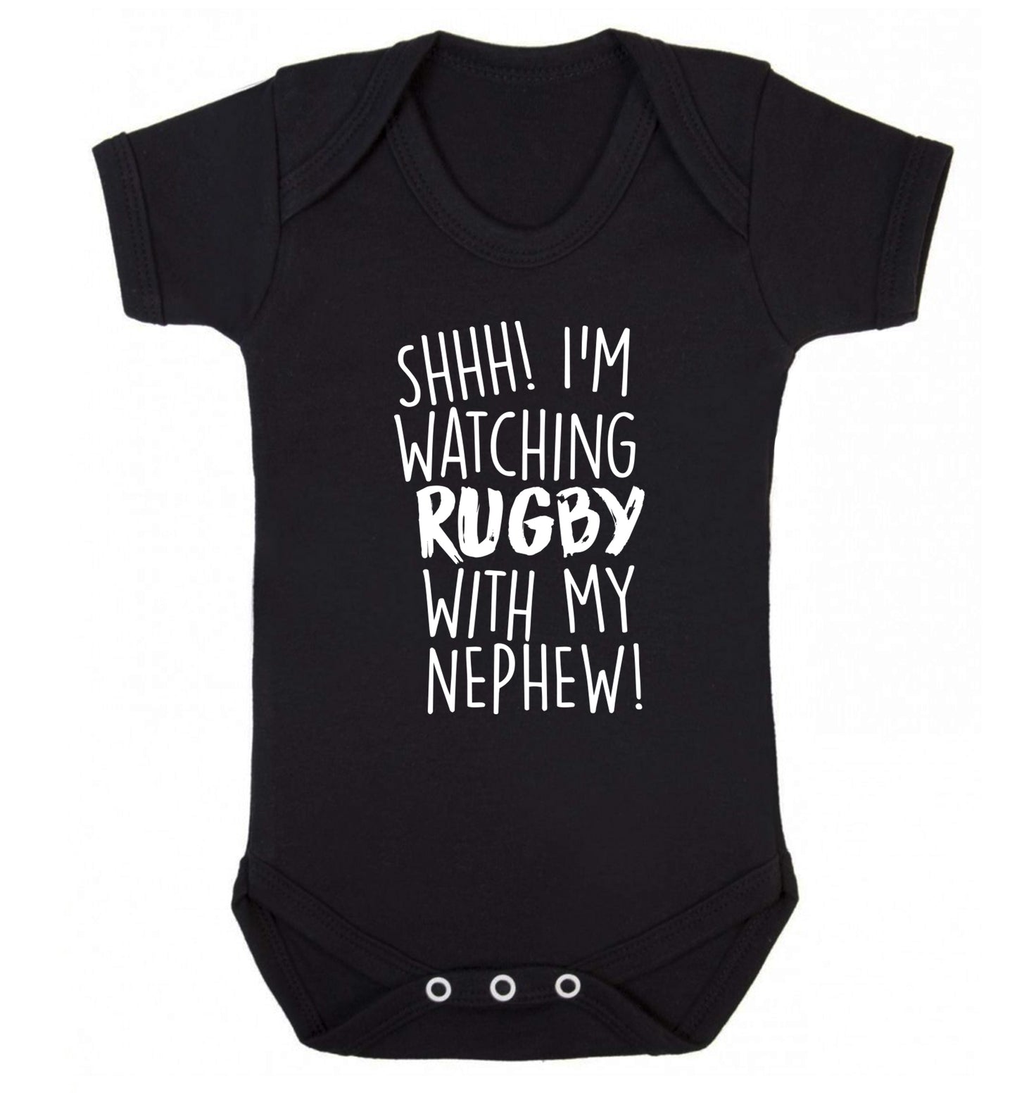 Shh.. I'm watching rugby with my nephew Baby Vest black 18-24 months