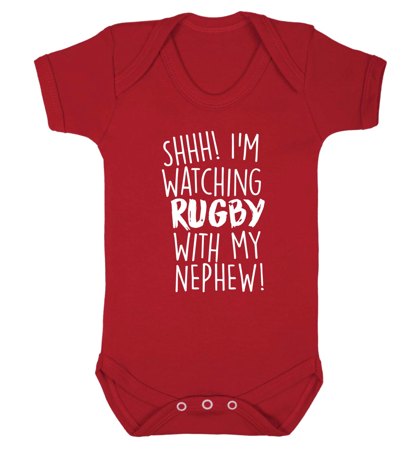 Shh.. I'm watching rugby with my nephew Baby Vest red 18-24 months