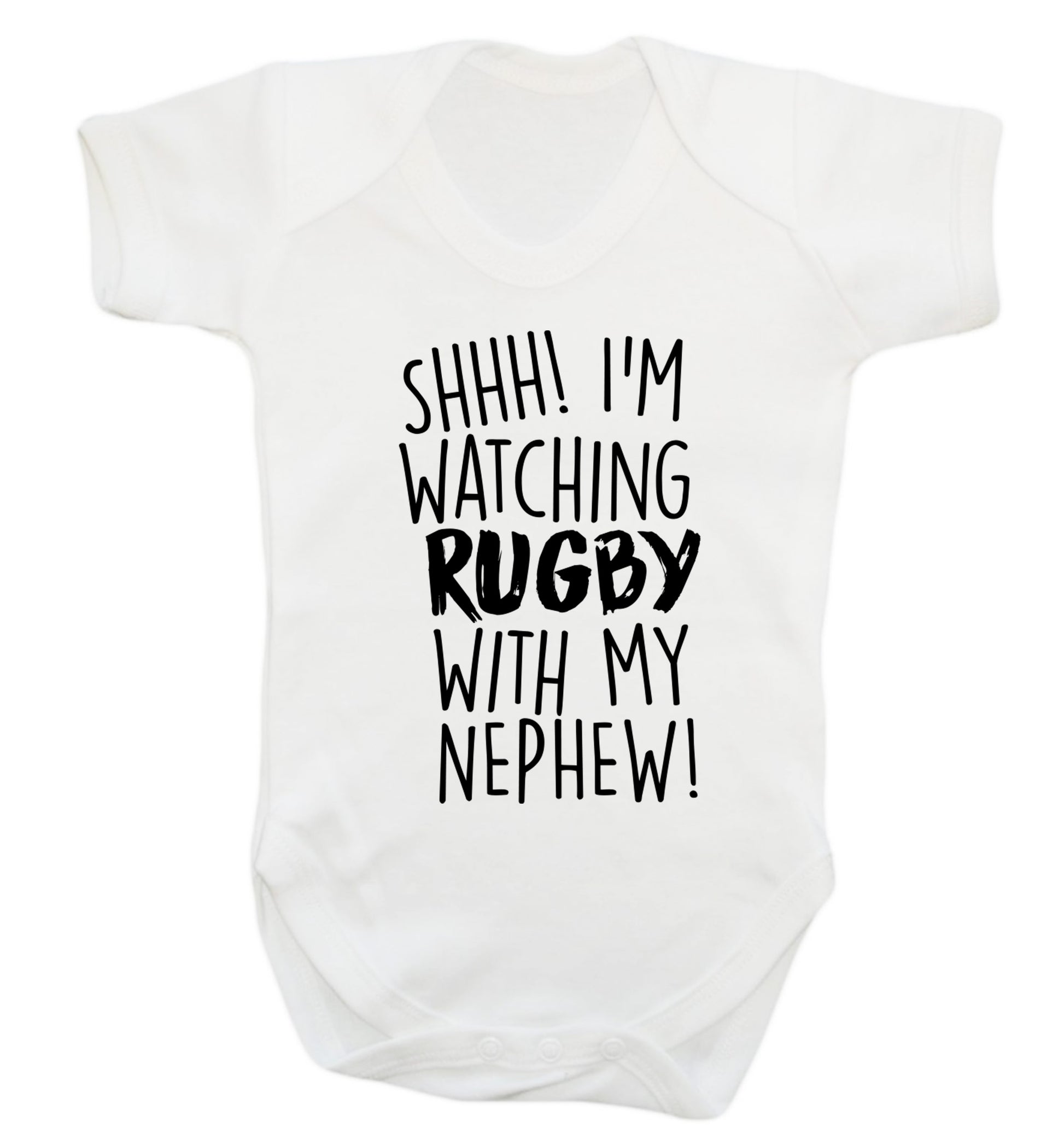 Shh.. I'm watching rugby with my nephew Baby Vest white 18-24 months