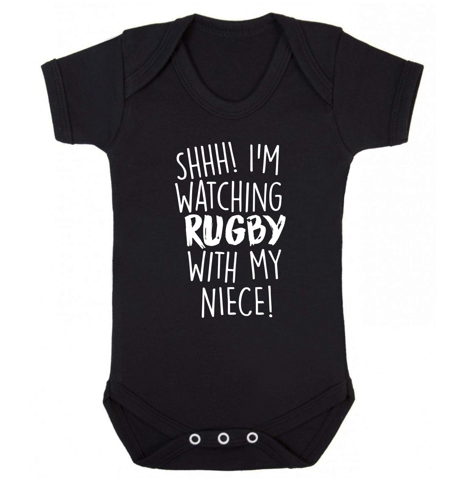 Shh.. I'm watching rugby with my niece Baby Vest black 18-24 months