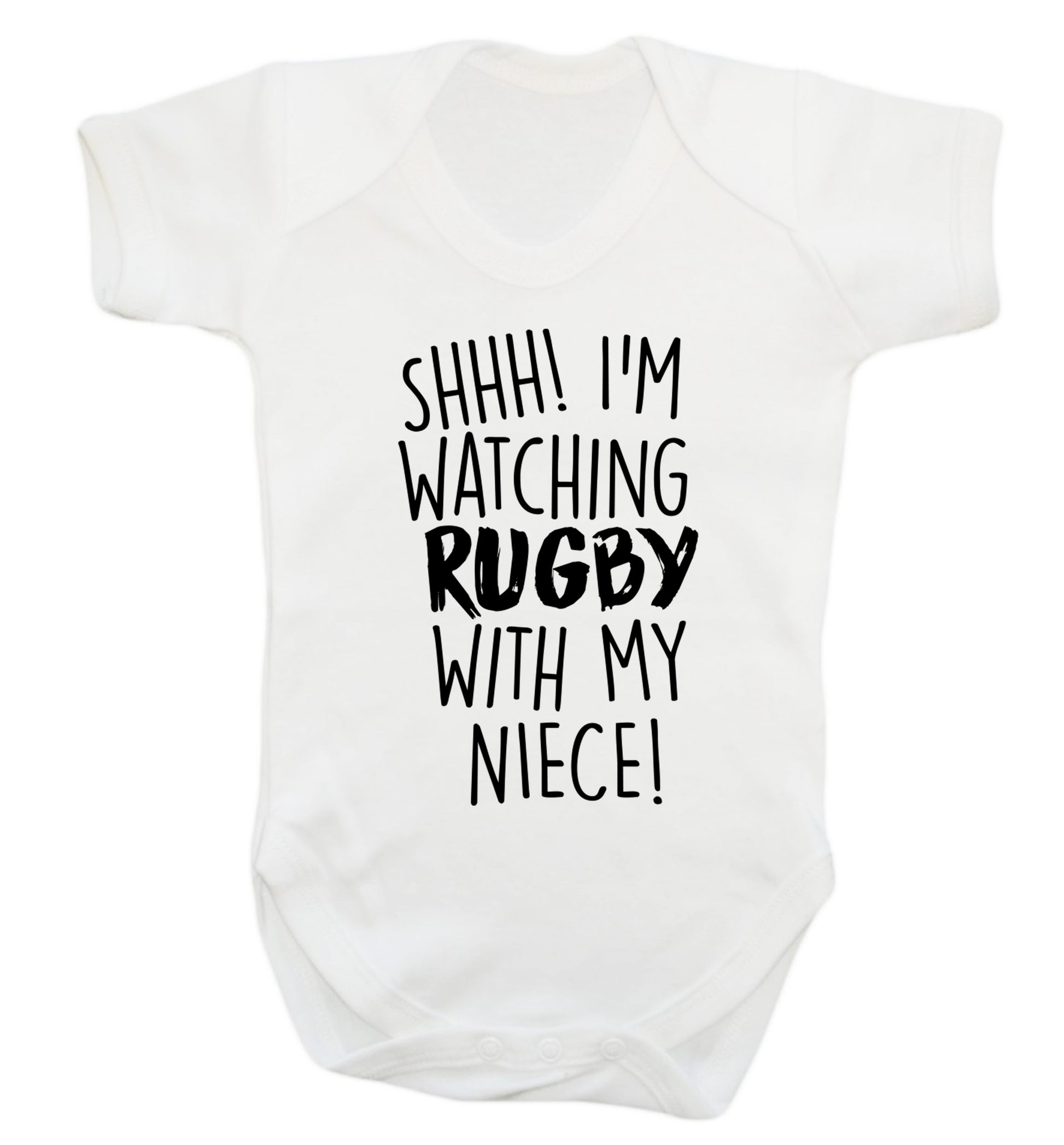 Shh.. I'm watching rugby with my niece Baby Vest white 18-24 months