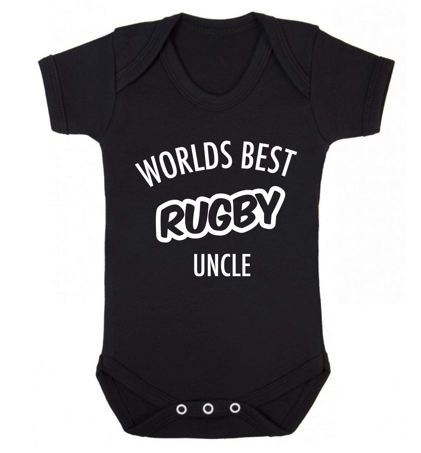 Worlds best rugby uncle Baby Vest black 18-24 months