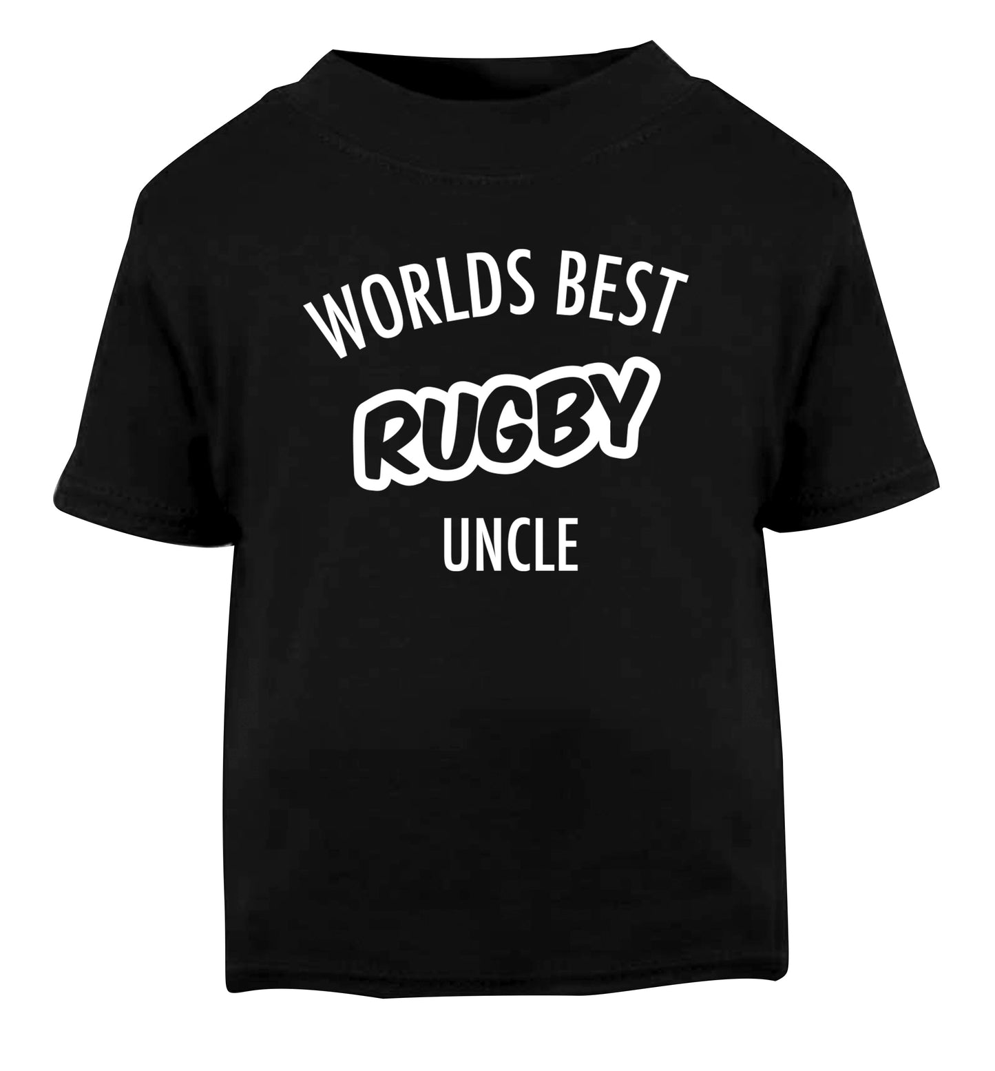 Worlds best rugby uncle Black Baby Toddler Tshirt 2 years