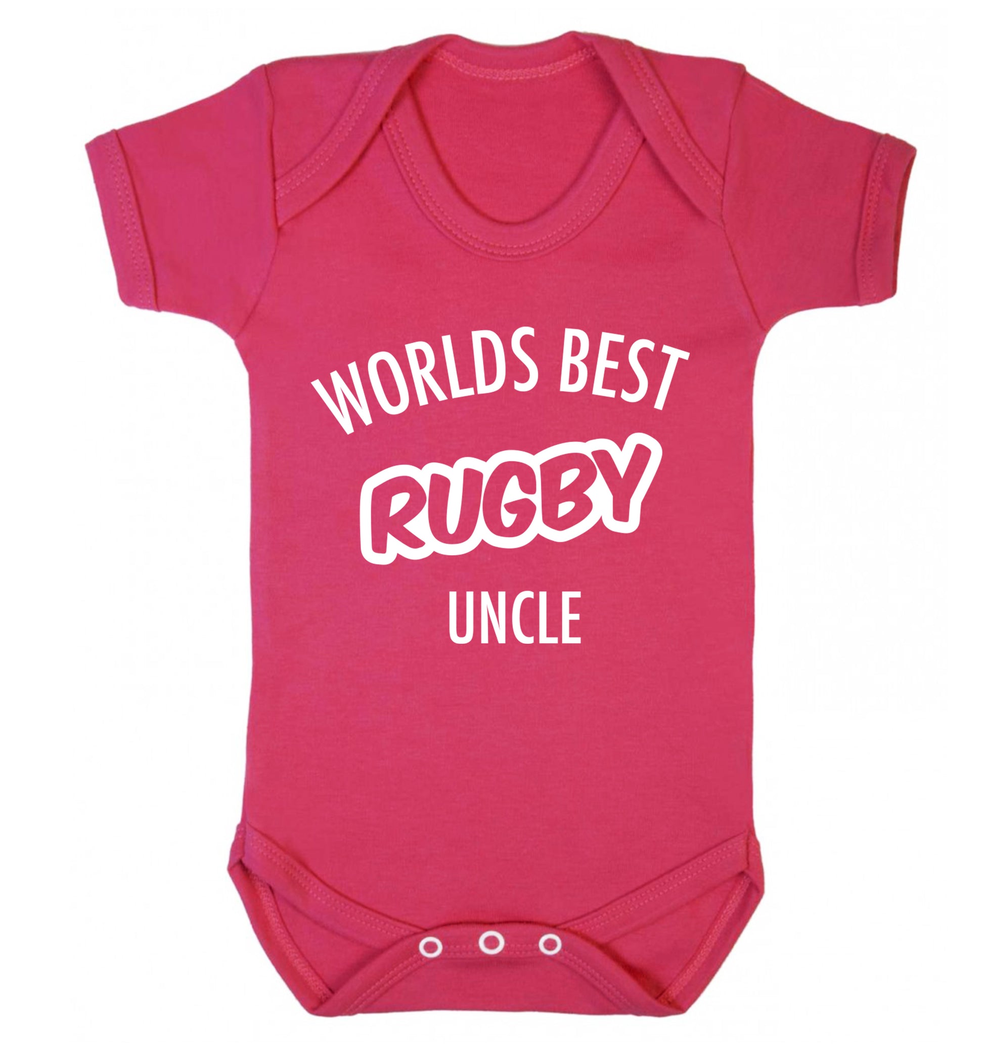 Worlds best rugby uncle Baby Vest dark pink 18-24 months