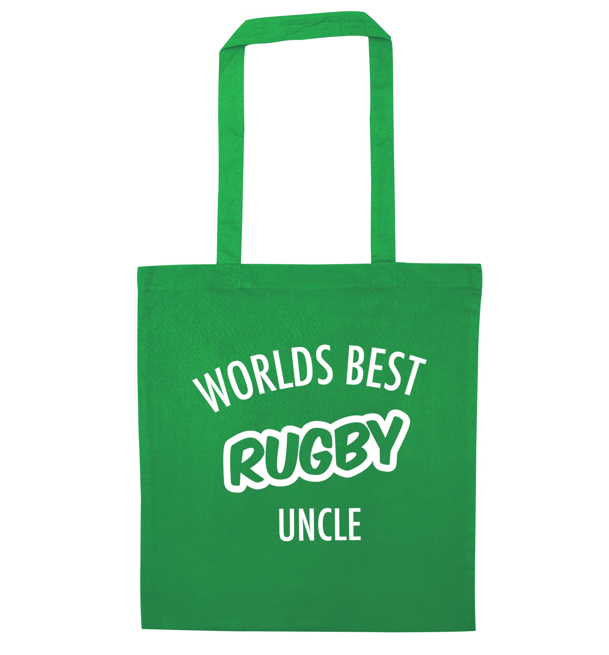 Worlds best rugby uncle green tote bag