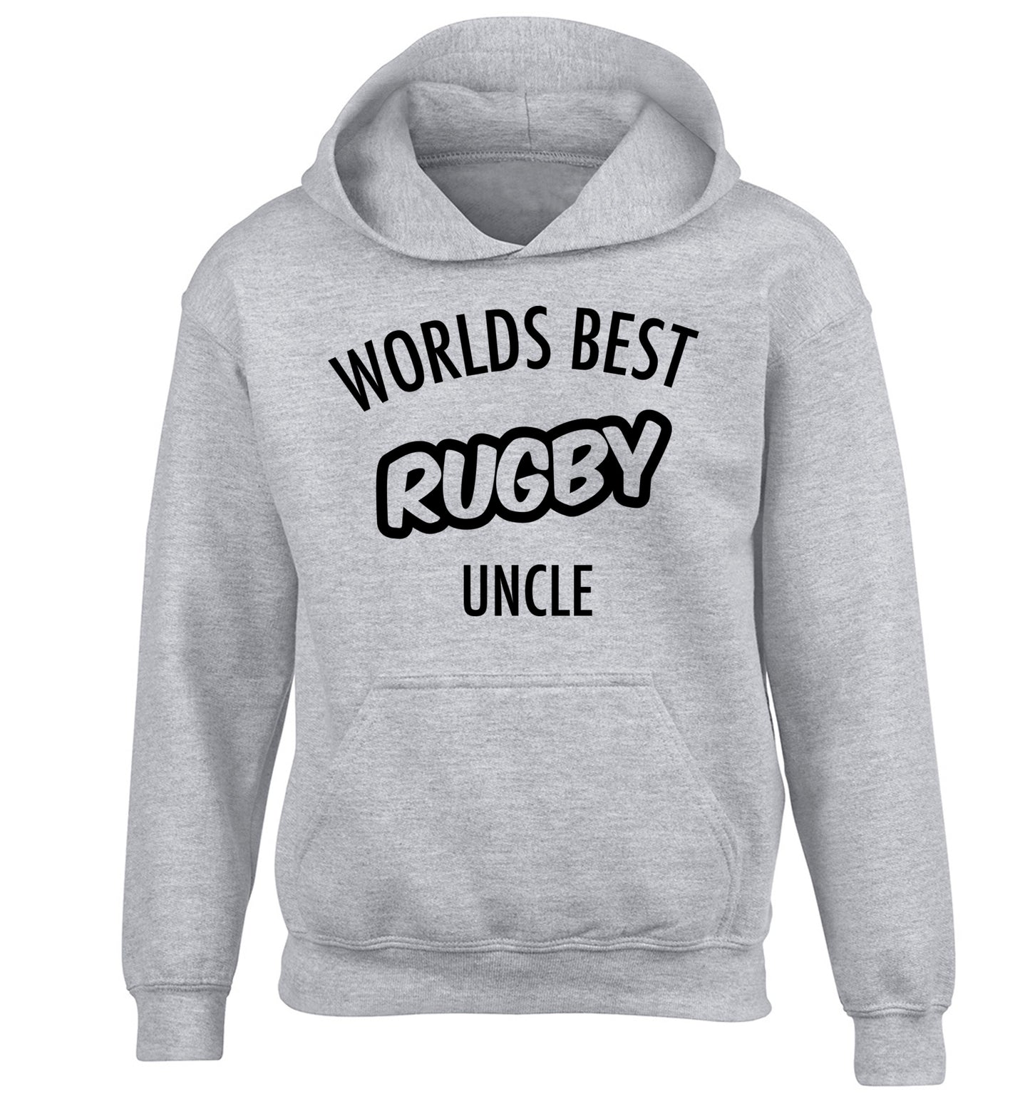 Worlds best rugby uncle children's grey hoodie 12-13 Years