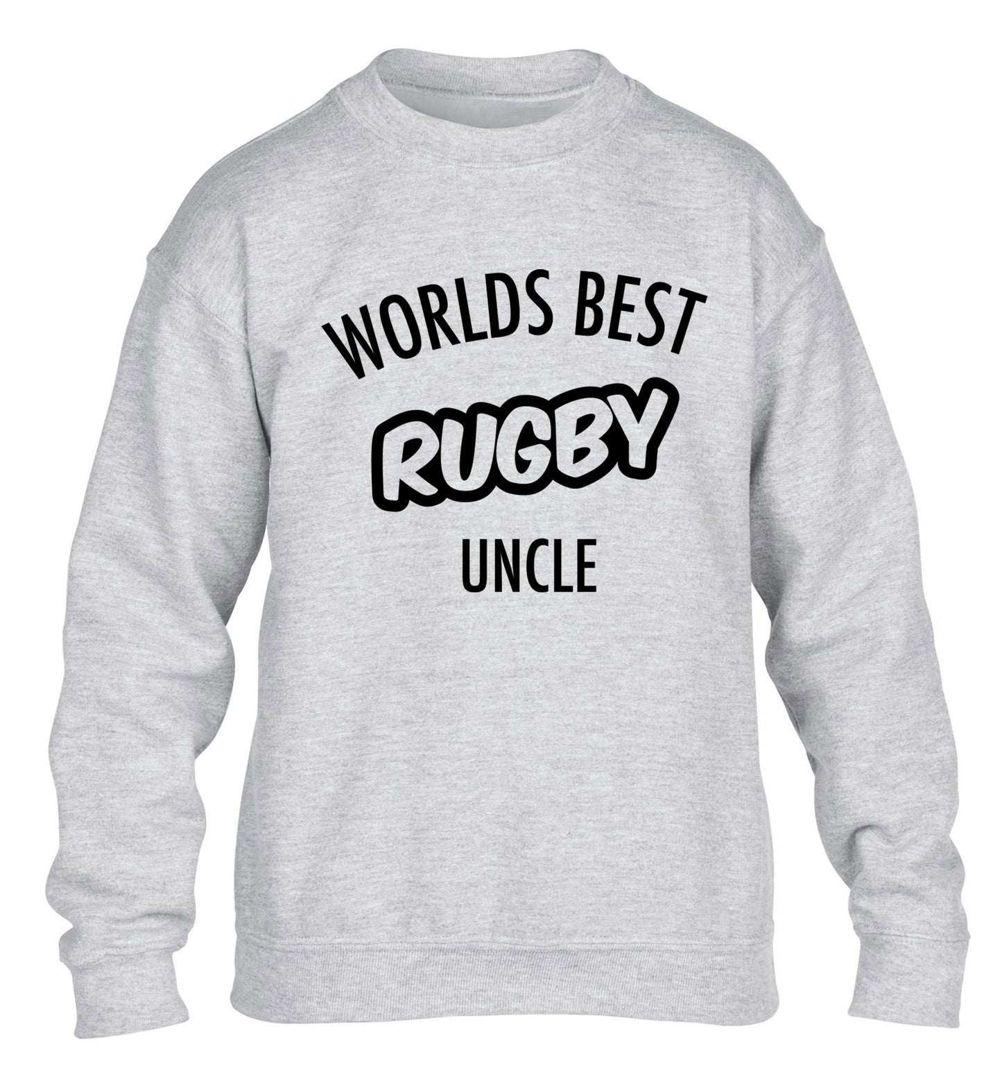 Worlds best rugby uncle children's grey sweater 12-13 Years