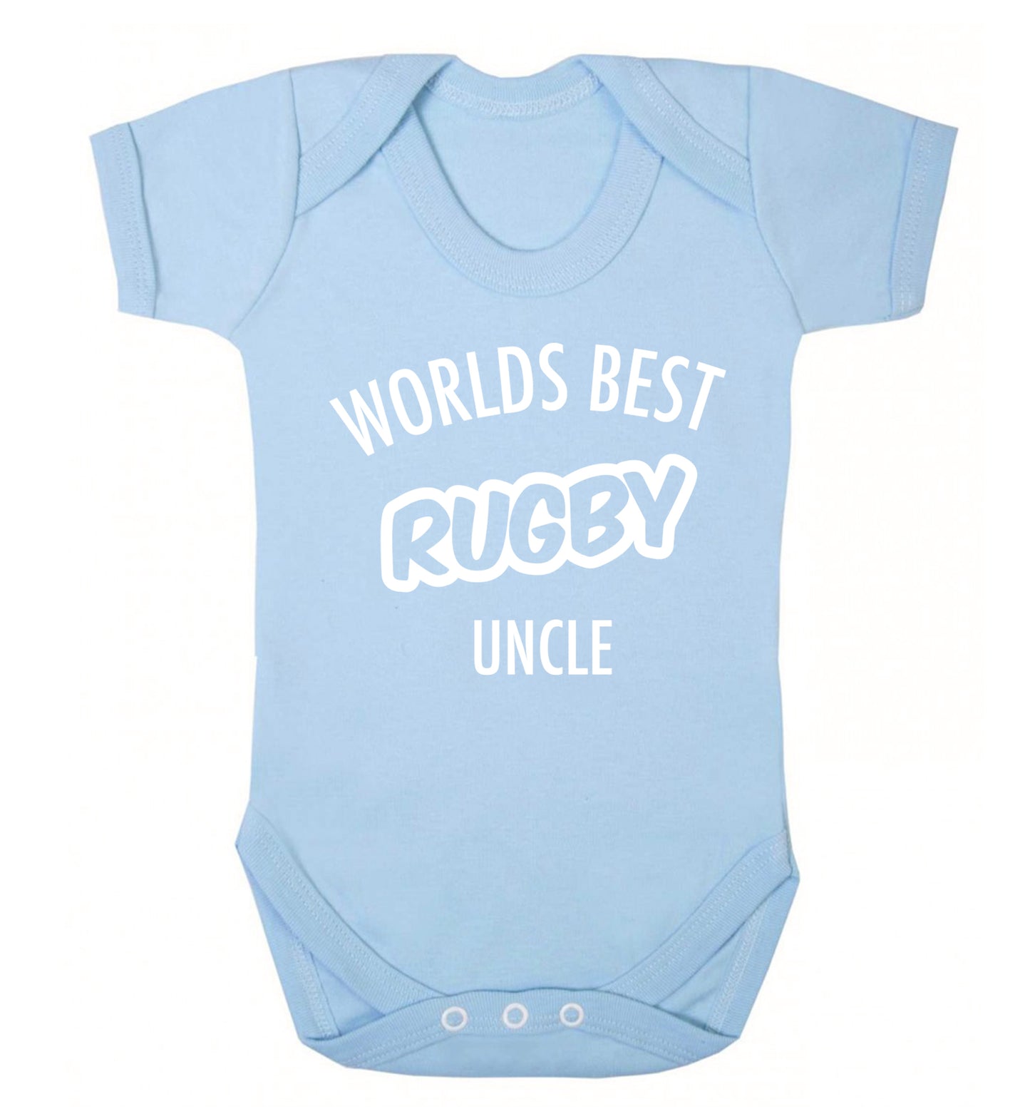 Worlds best rugby uncle Baby Vest pale blue 18-24 months