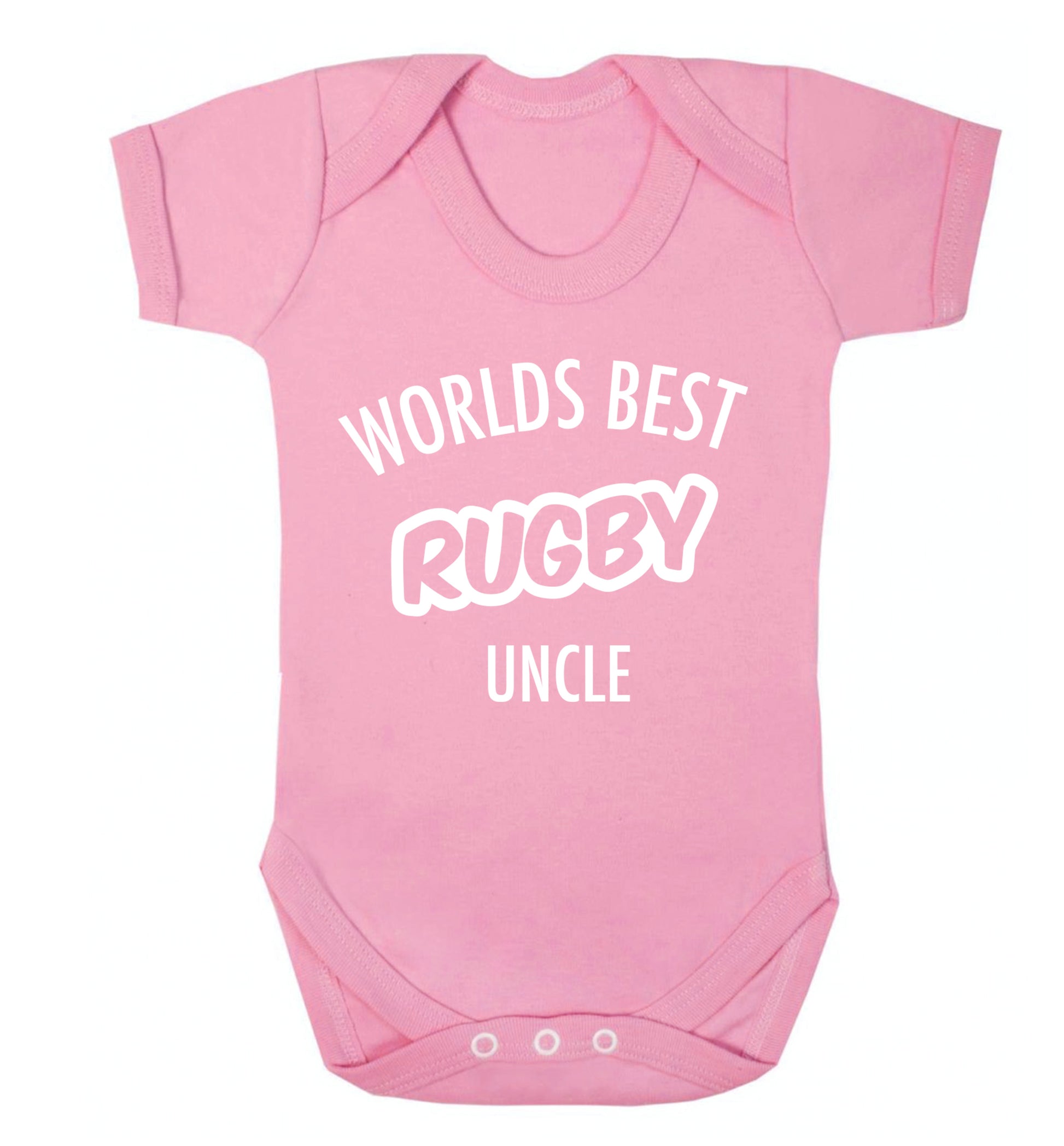 Worlds best rugby uncle Baby Vest pale pink 18-24 months