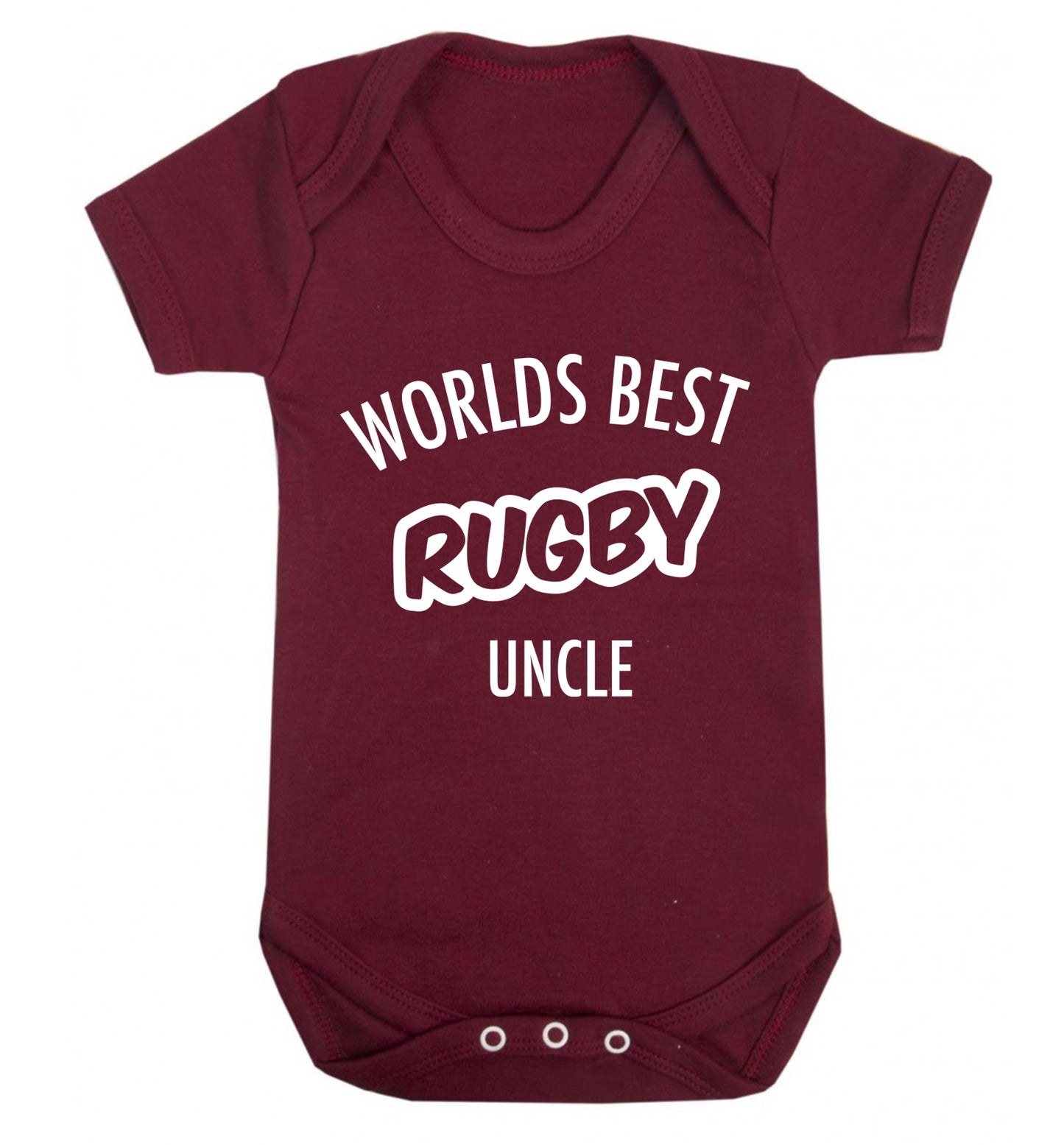 Worlds best rugby uncle Baby Vest maroon 18-24 months